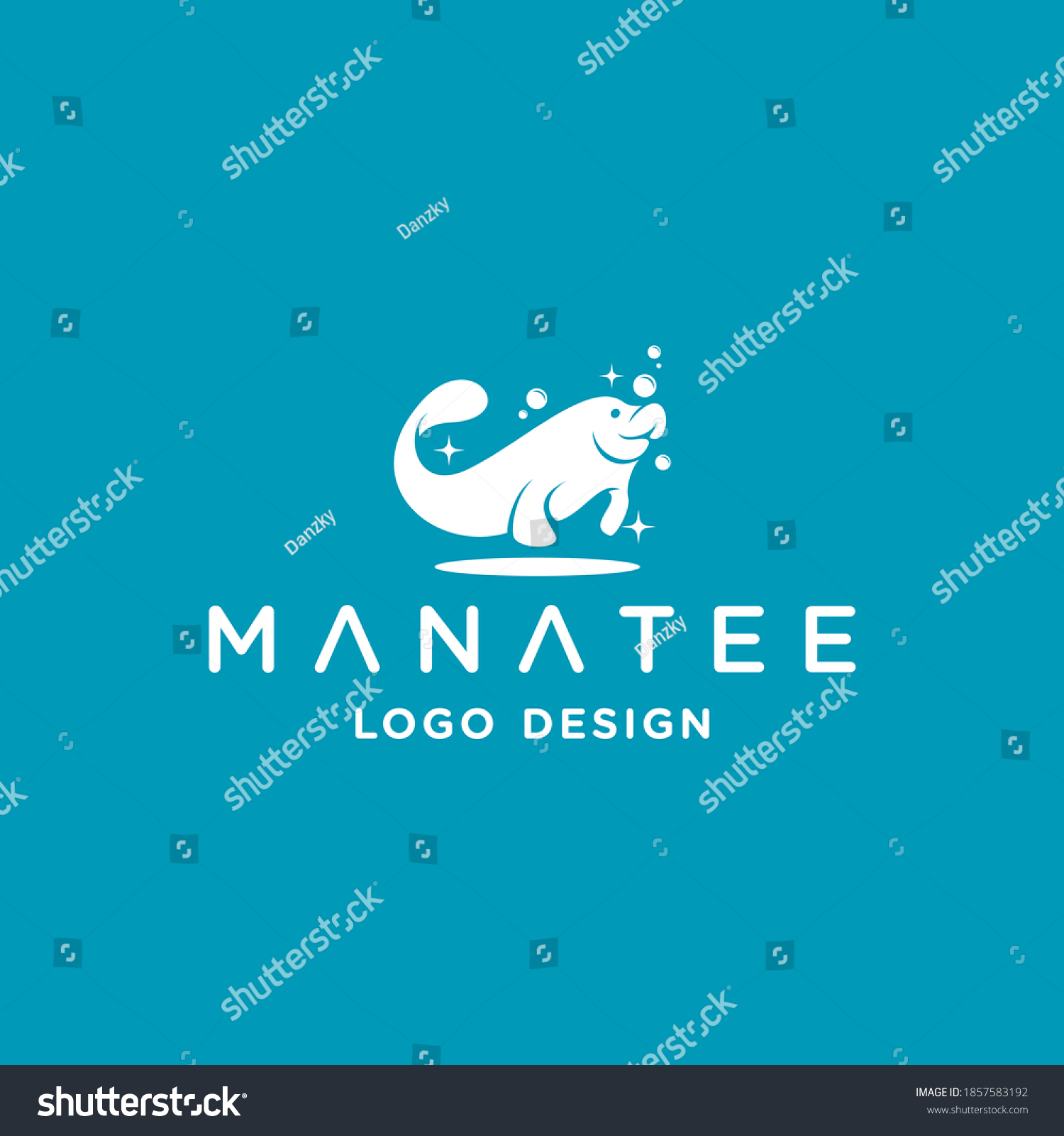 SVG of simple manatee logo design inspiration . manatee logo design template . sea wildlife icon . cleaning service logo svg