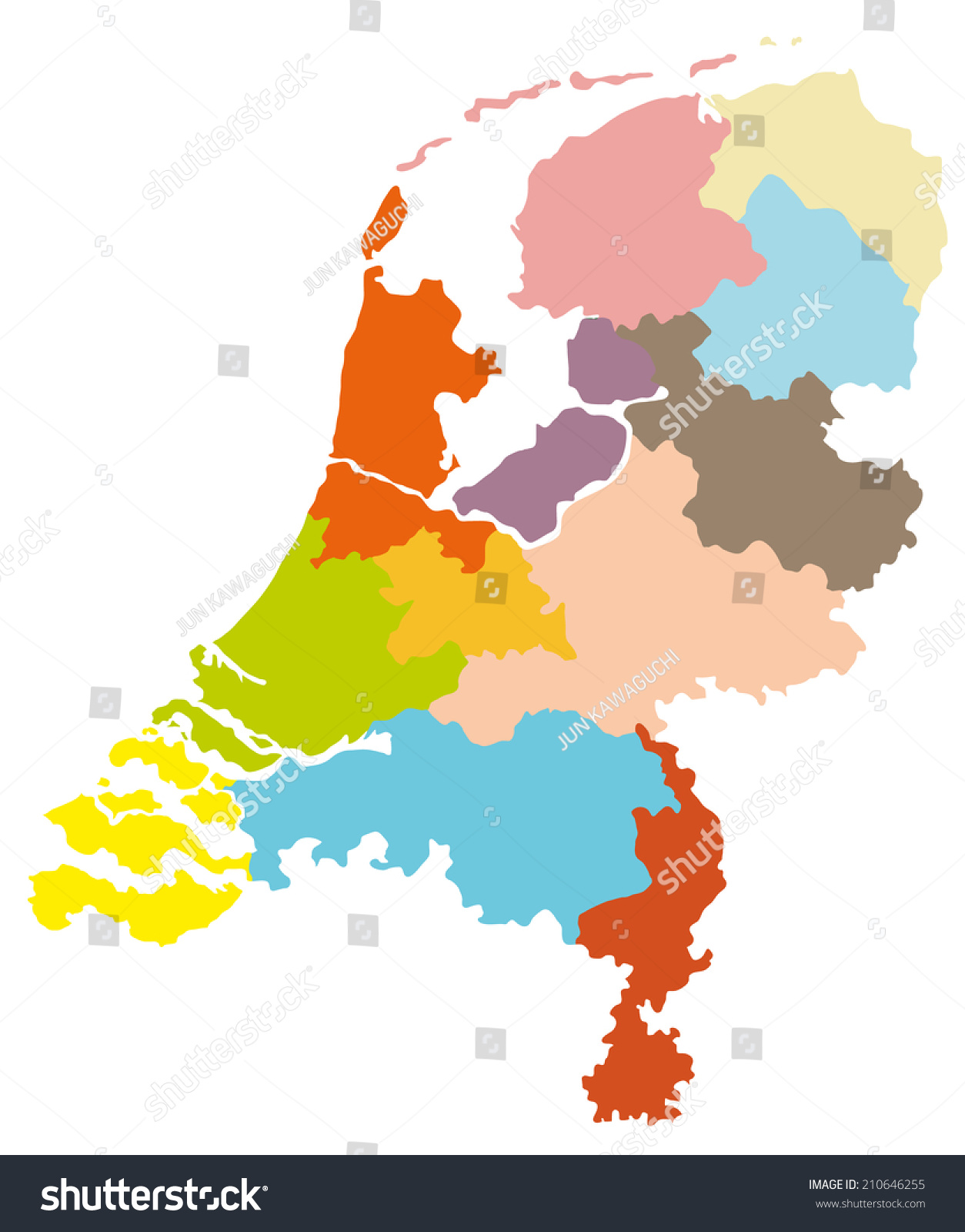 Simple Map Netherlands Stock Vector 210646255 - Shutterstock