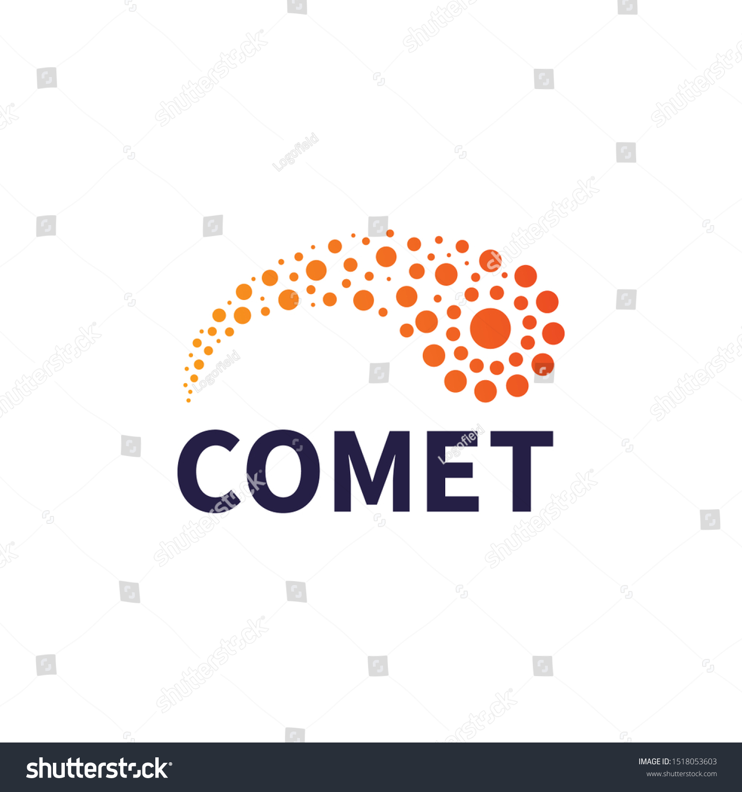 Simple Minimalist Flat Modern Comet Logo Image Vectorielle De Stock