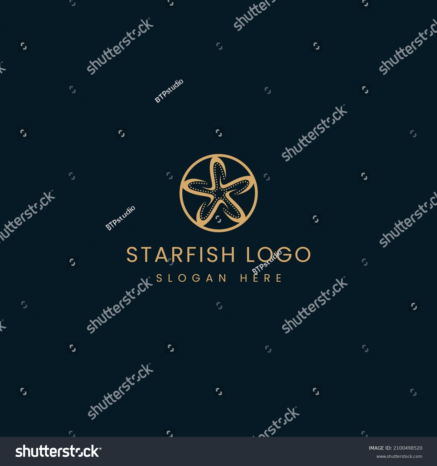 Simple Modern Starfish Circle Logo Stock Vector (Royalty Free) 2100498520