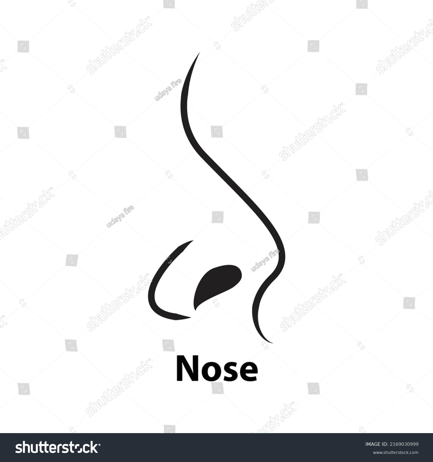 Simple Nose Outline Vector Illustration On Stock Vector (Royalty Free ...