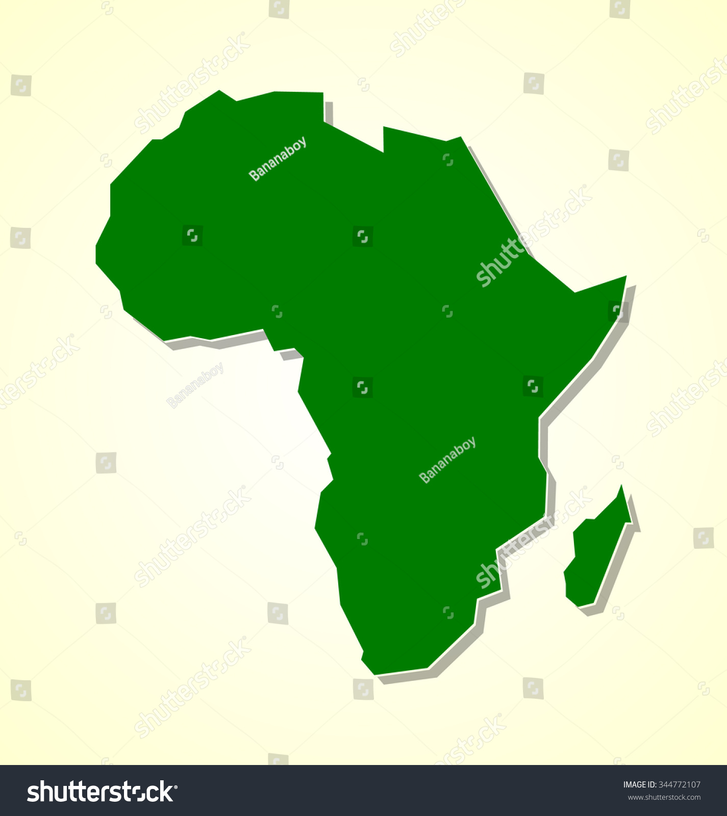 Simple Not Detailed Shape Africa Continent Stock Vector 344772107 ...