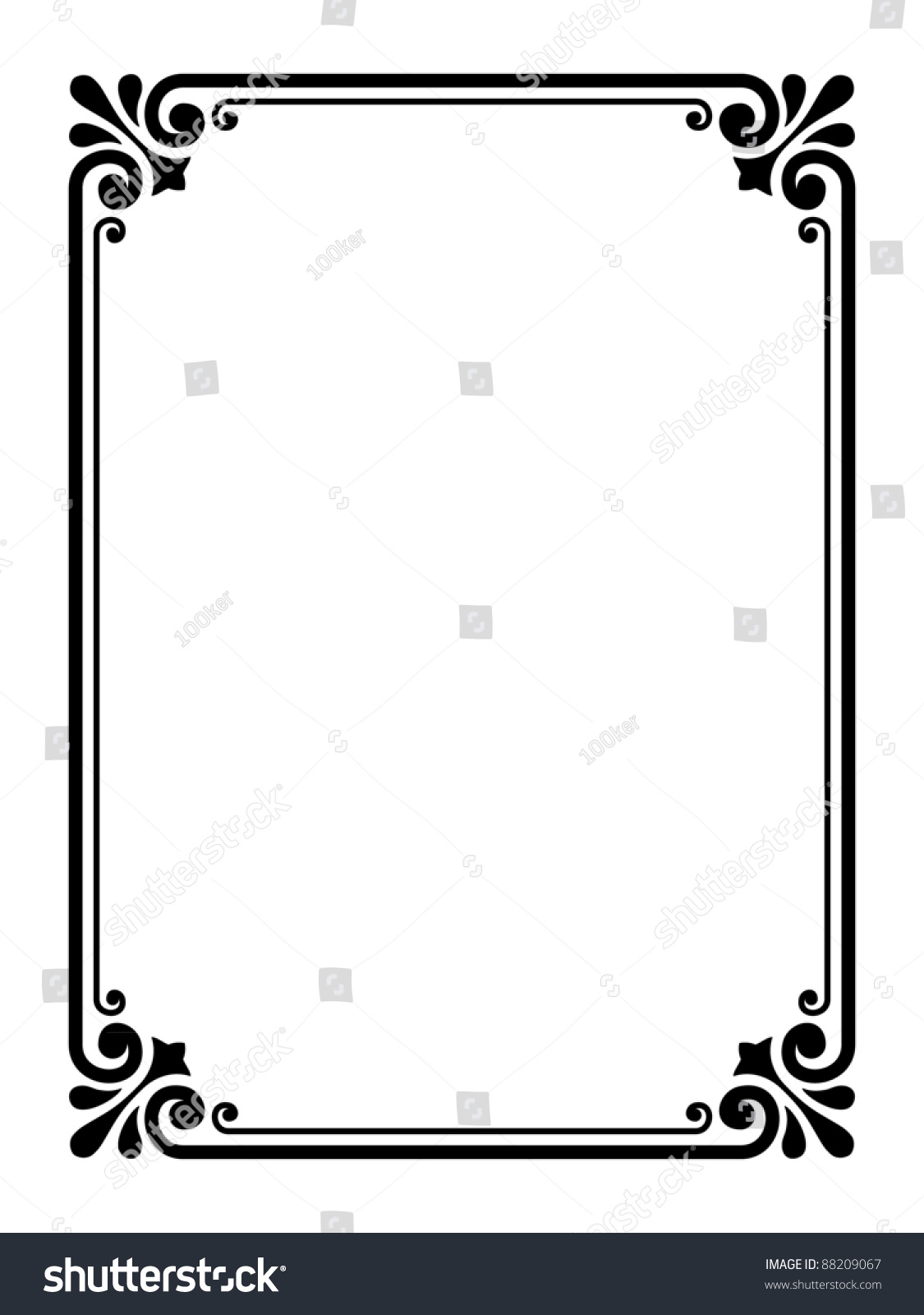 Simple Ornamental Decorative Frame Stock Vector 88209067 - Shutterstock