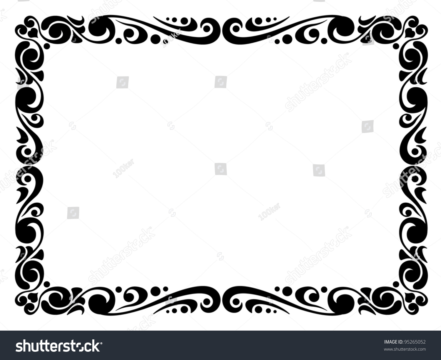 Simple Ornamental Decorative Frame Stock Vector 95265052 - Shutterstock