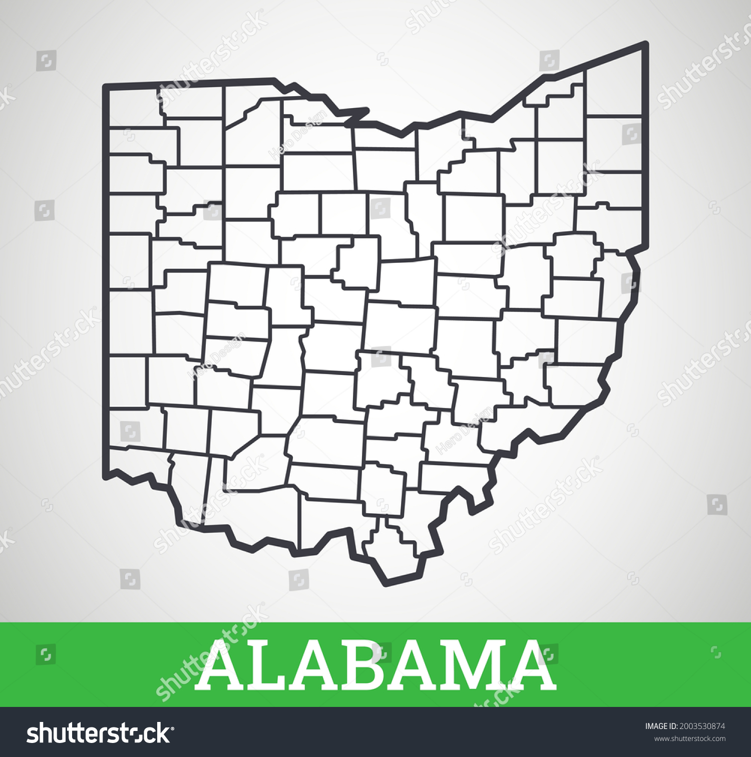 Simple Outline Map Alabama Vector Graphic Stock Vector Royalty Free   Stock Vector Simple Outline Map Of Alabama Vector Graphic Illustration 2003530874 