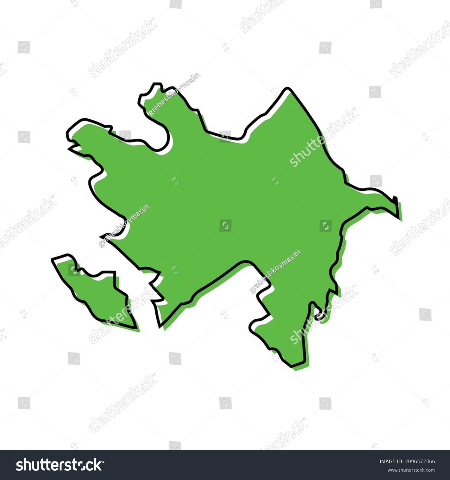 Simple Outline Map Azerbaijan Stylized Minimal Stock Vector Royalty   Stock Vector Simple Outline Map Of Azerbaijan Stylized Minimal Line Design 2096572366 