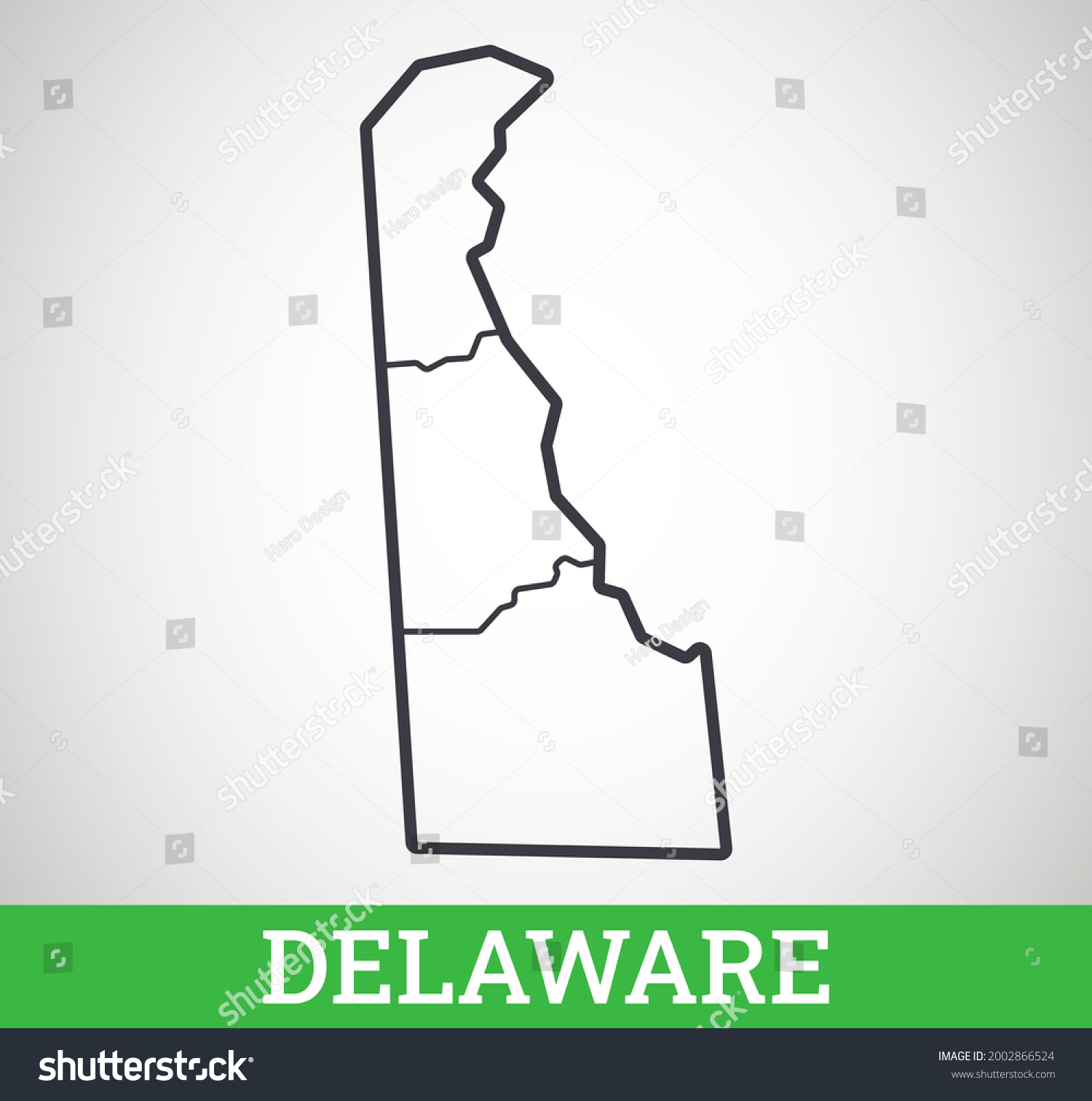 Stock Vector Simple Outline Map Of Delaware Vector Graphic Illustration 2002866524 