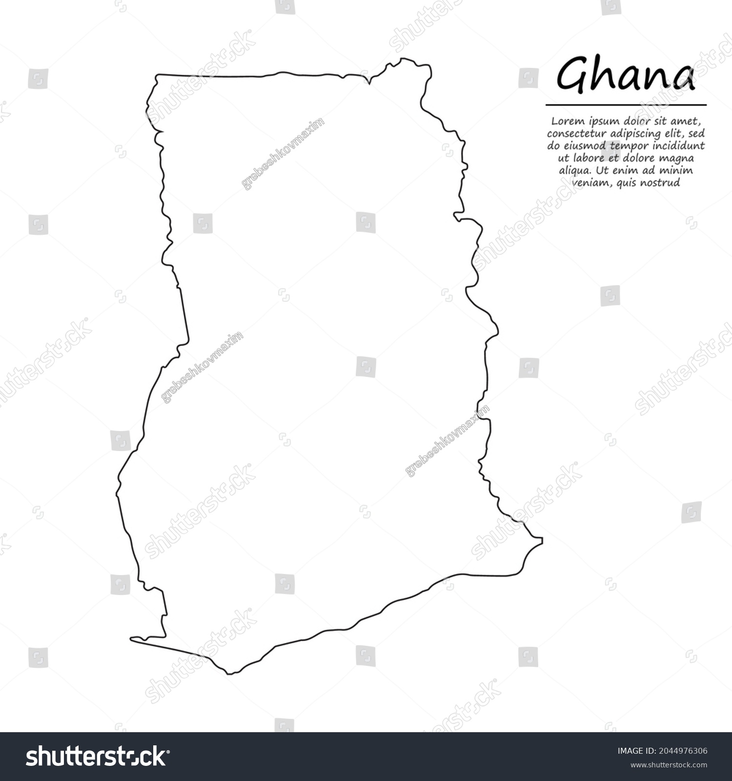 Outline Map Of Ghana Vector Design Template Editable - vrogue.co