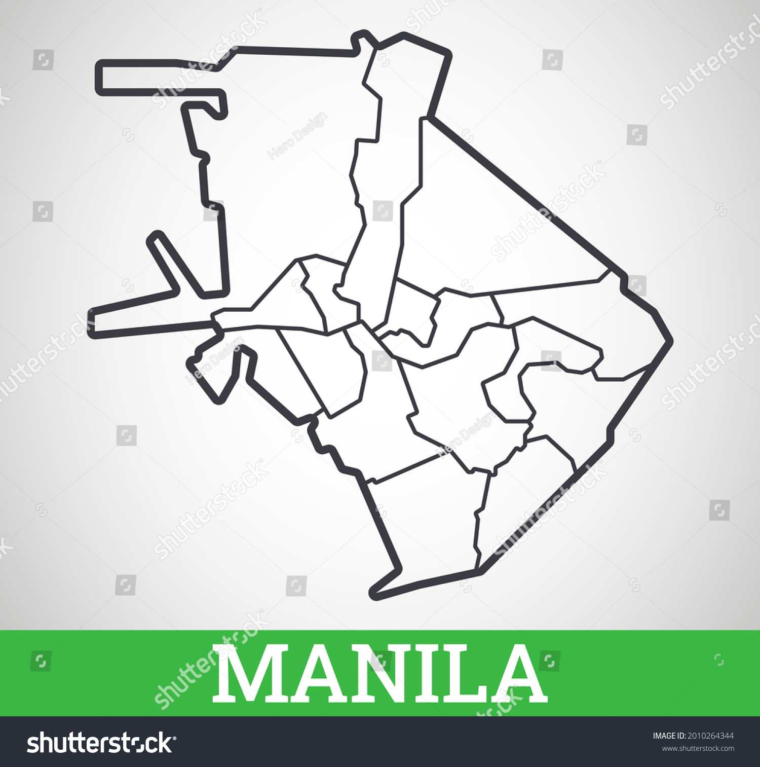 Simple Outline Map Manila Vector Graphic Stock Vector (Royalty Free ...