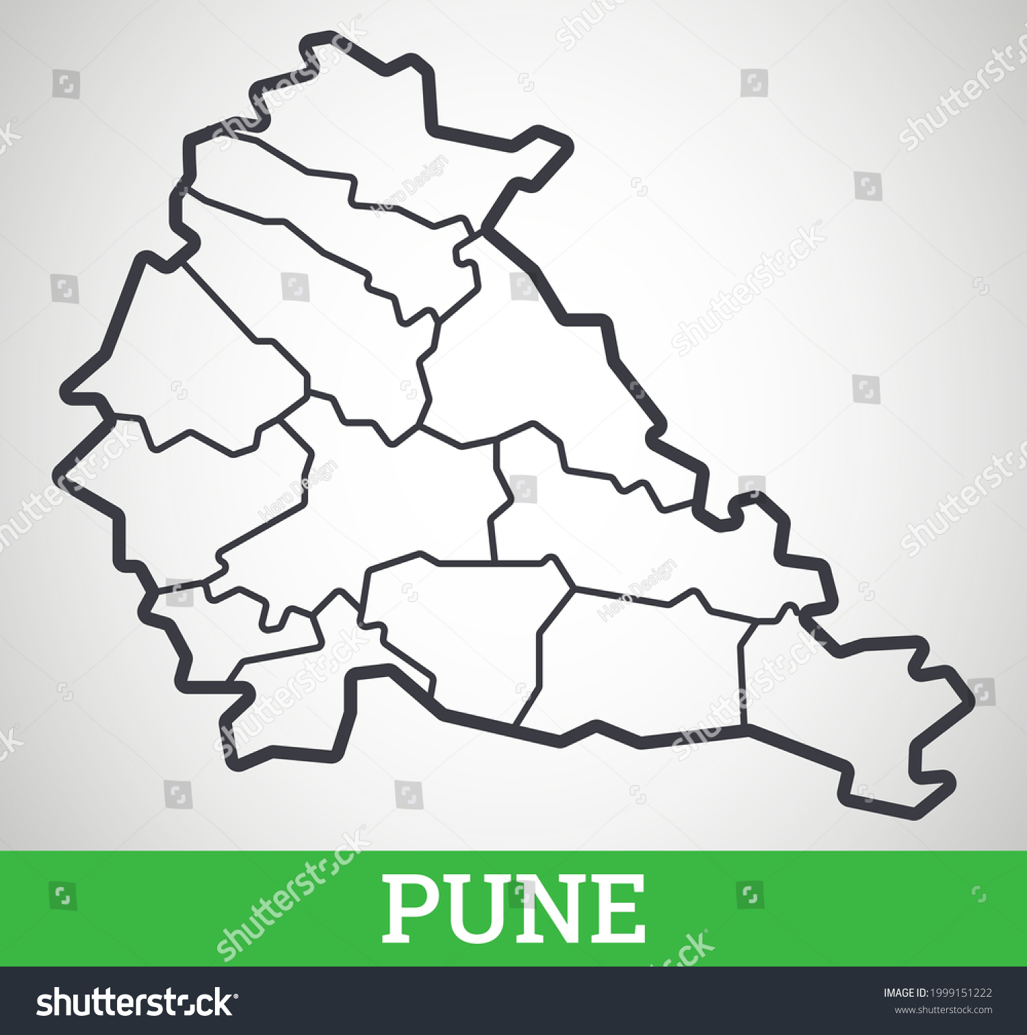 Mapa De Esquema Simple De Pune Vector De Stock Libre De Regalías