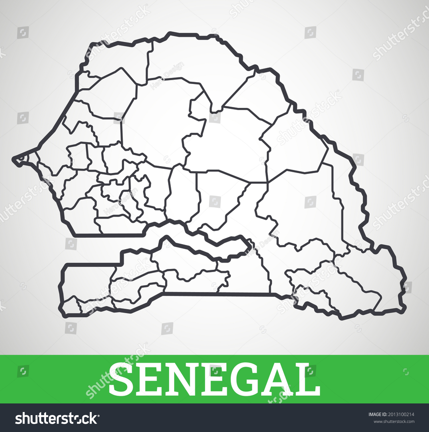 Simple Outline Map Senegal Vector Graphic Stock Vector Royalty Free   Stock Vector Simple Outline Map Of Senegal Vector Graphic Illustration 2013100214 