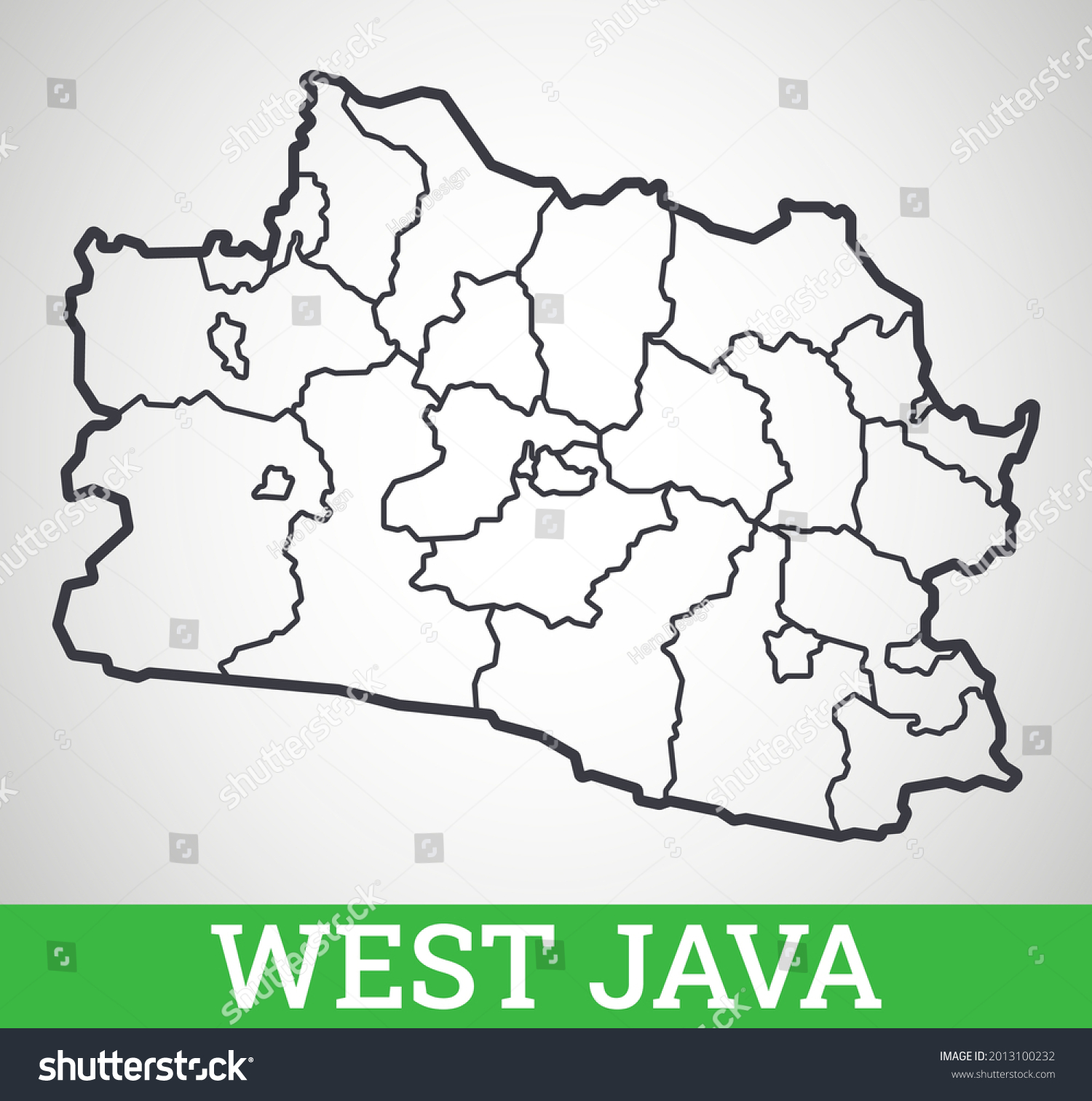 Stock Vector Simple Outline Map Of West Java Indonesia Vector Graphic Illustration 2013100232 