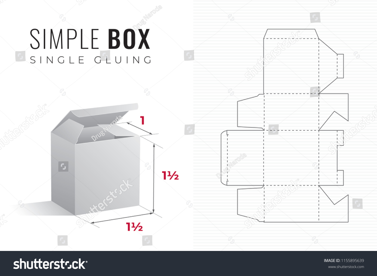 simple packaging box die cut one stock vector royalty free die cutting box