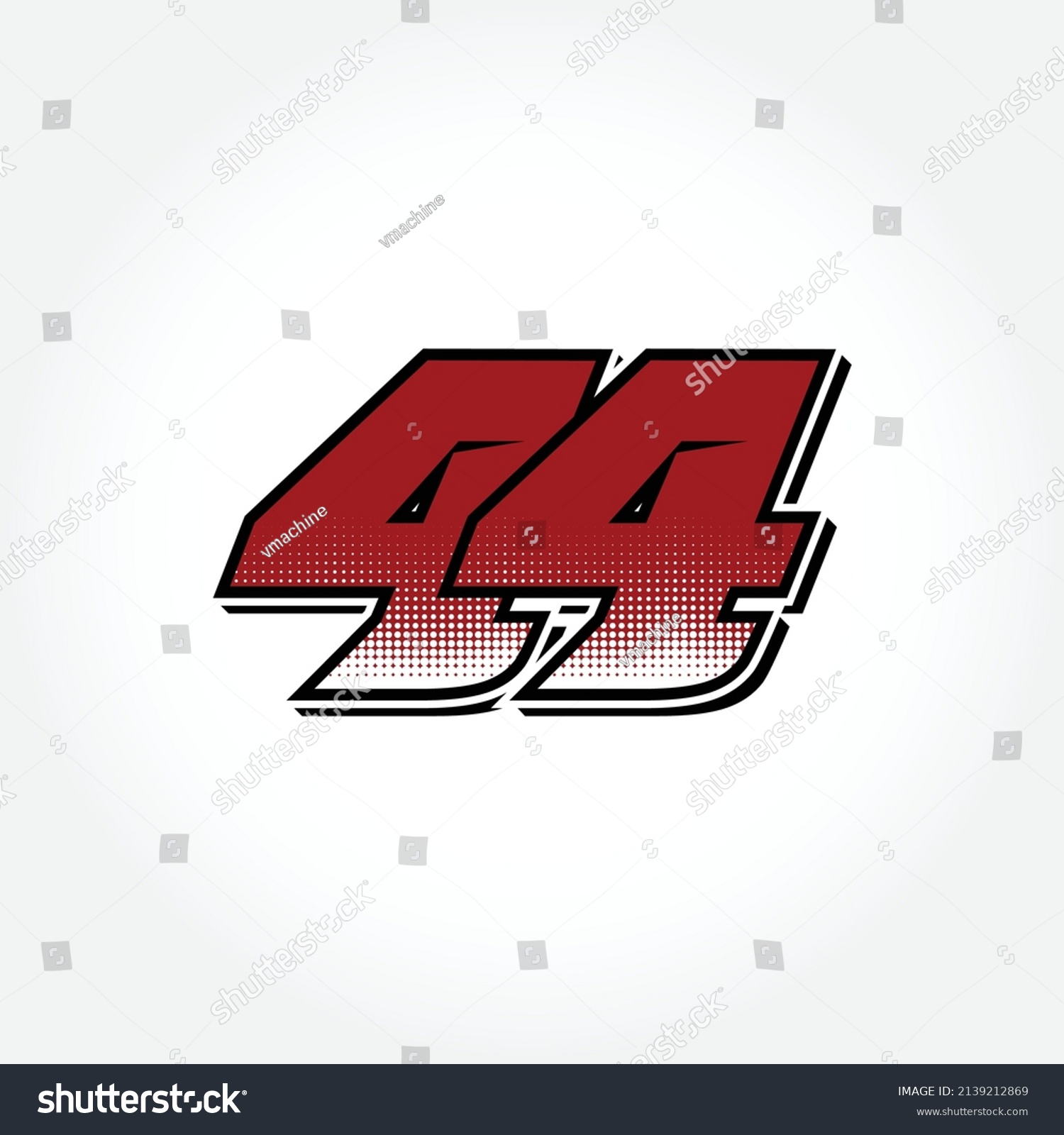 Simple Racing Start Number 44 Vector Stock Vector (Royalty Free ...