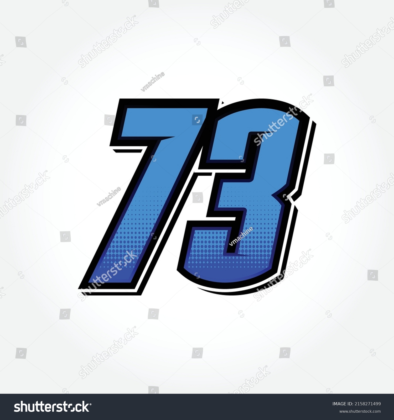 Simple Racing Start Number 73 Vector Stock Vector (Royalty Free ...