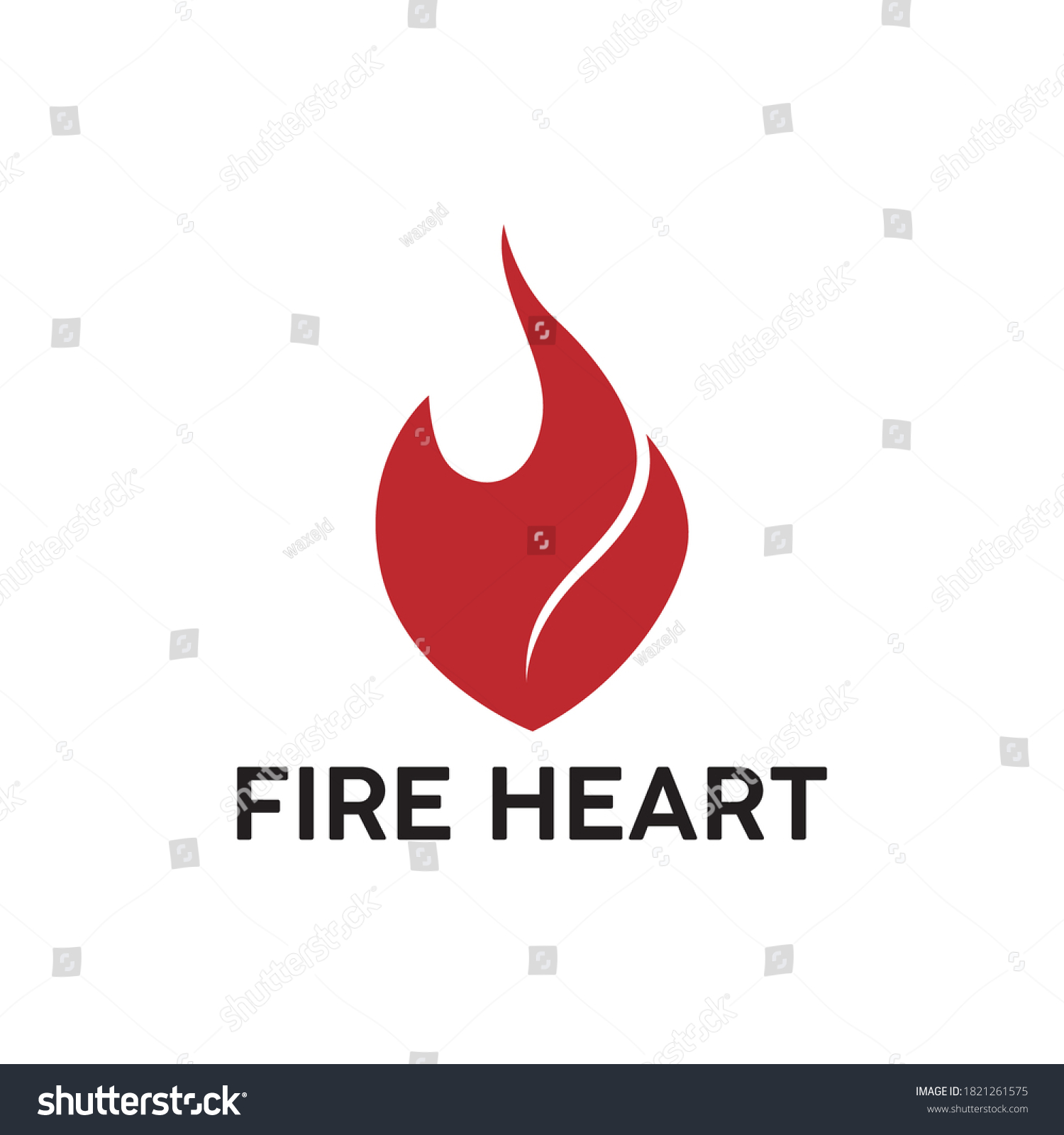 Simple Red Fire Heart Logo Vector Stock Vector (Royalty Free ...