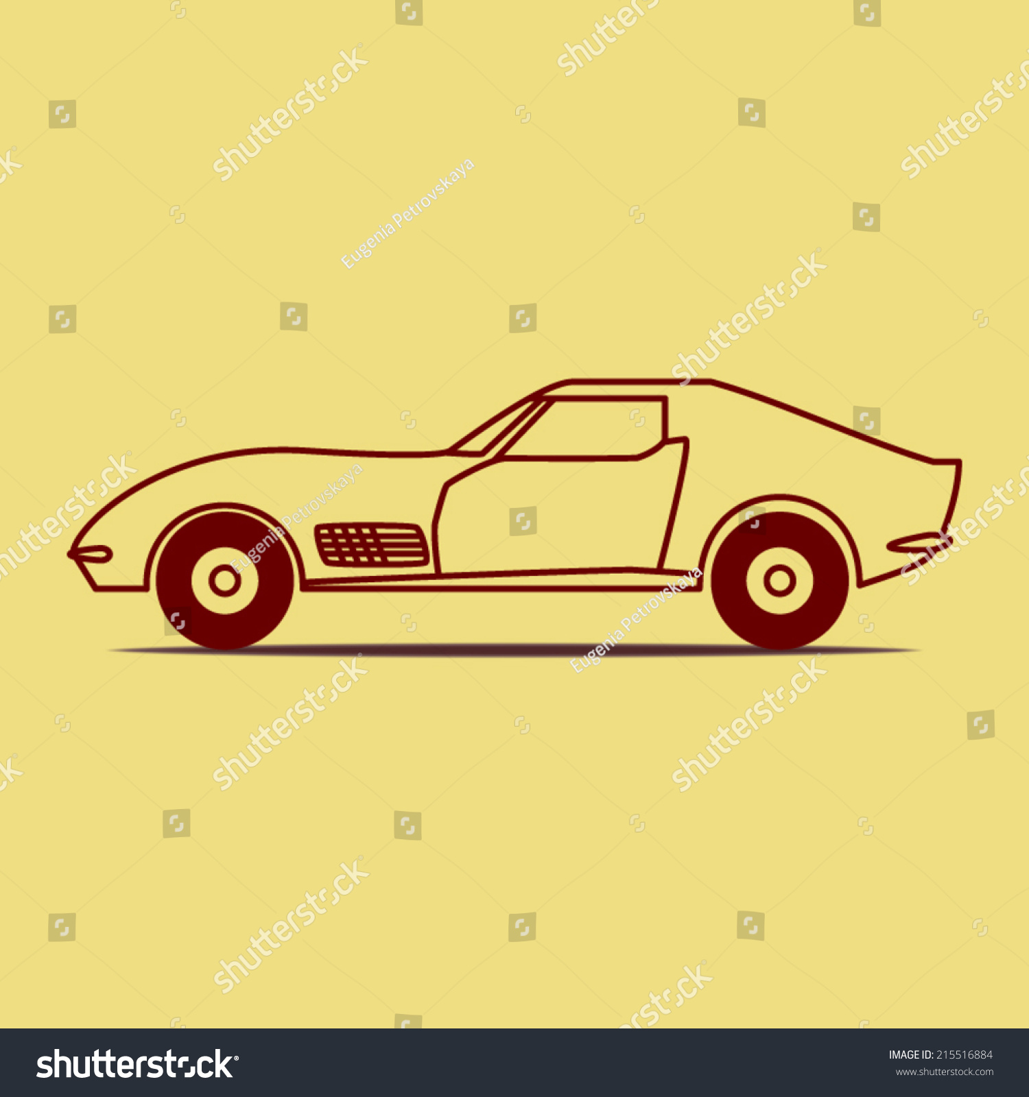 SVG of Simple retro car illustration made in vector in flat style svg