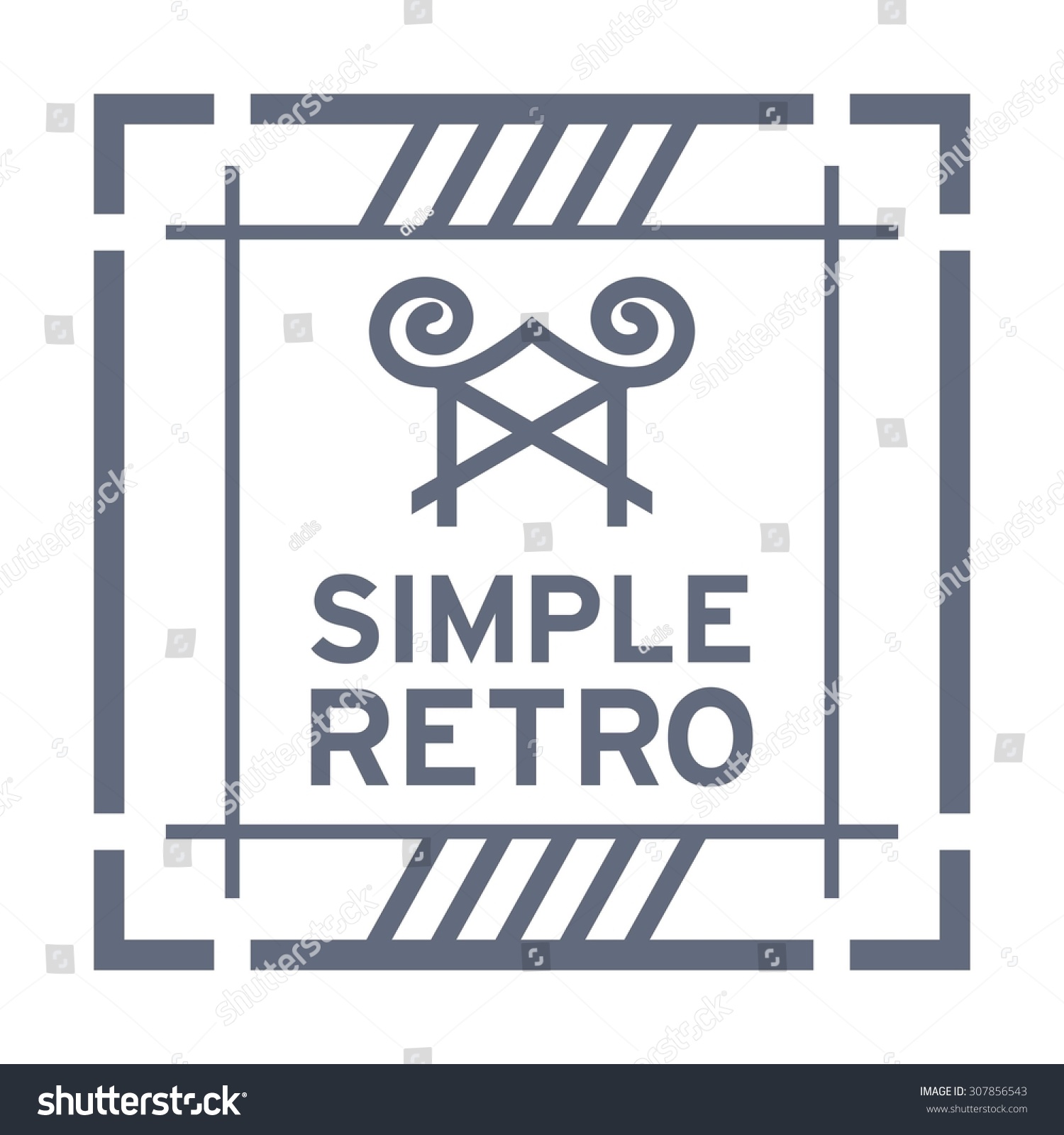 Simple Retro Logo Template Stock Vector (Royalty Free) 307856543 ...