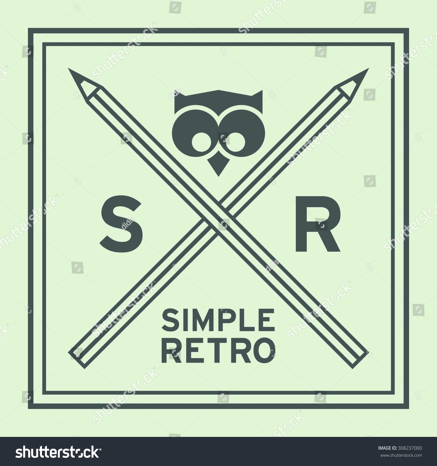 Simple Retro Logo Template: vector de stock (libre de regalías ...