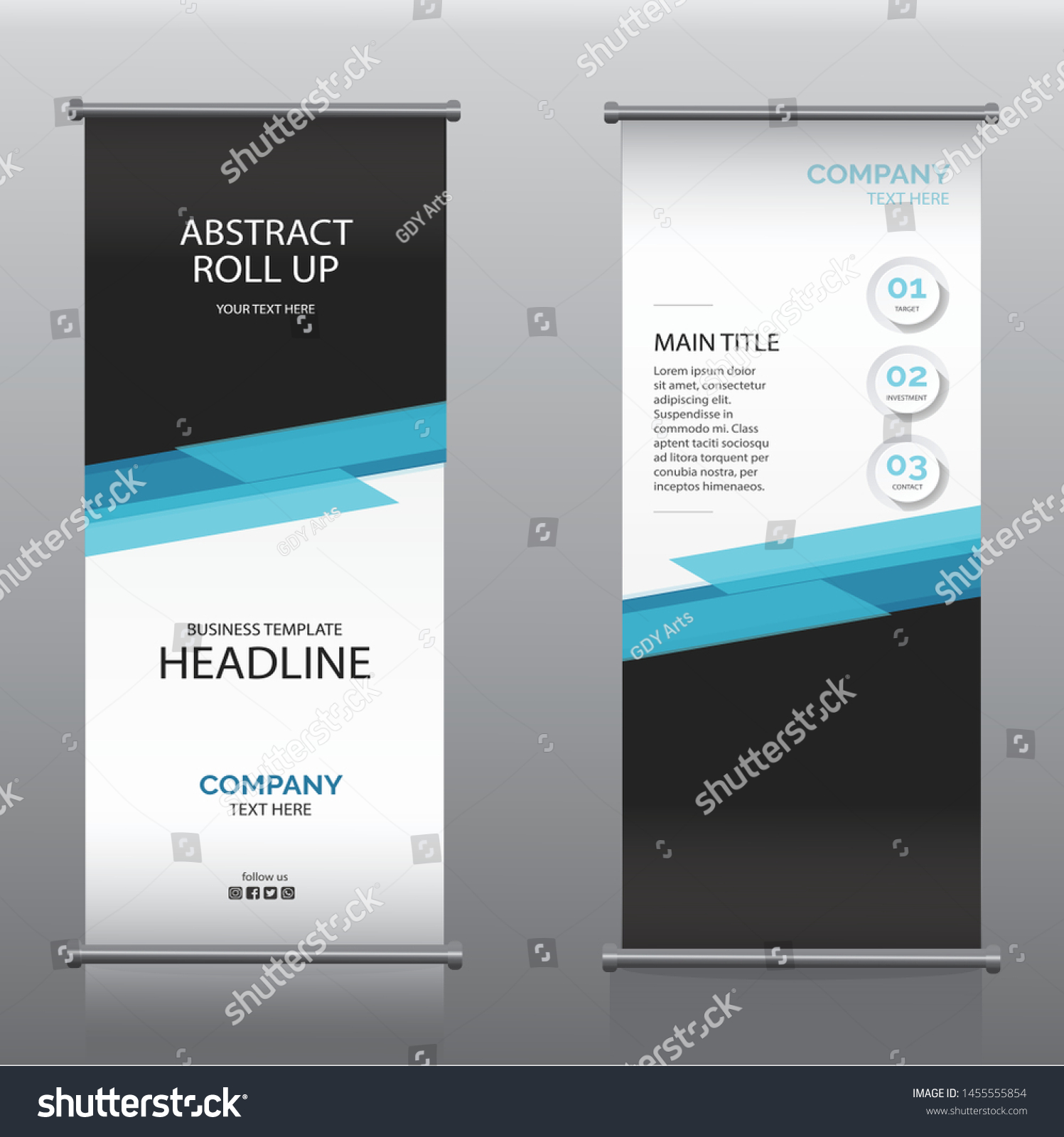 Simple Roll Banner Design Original Size Stock Vector Royalty Free