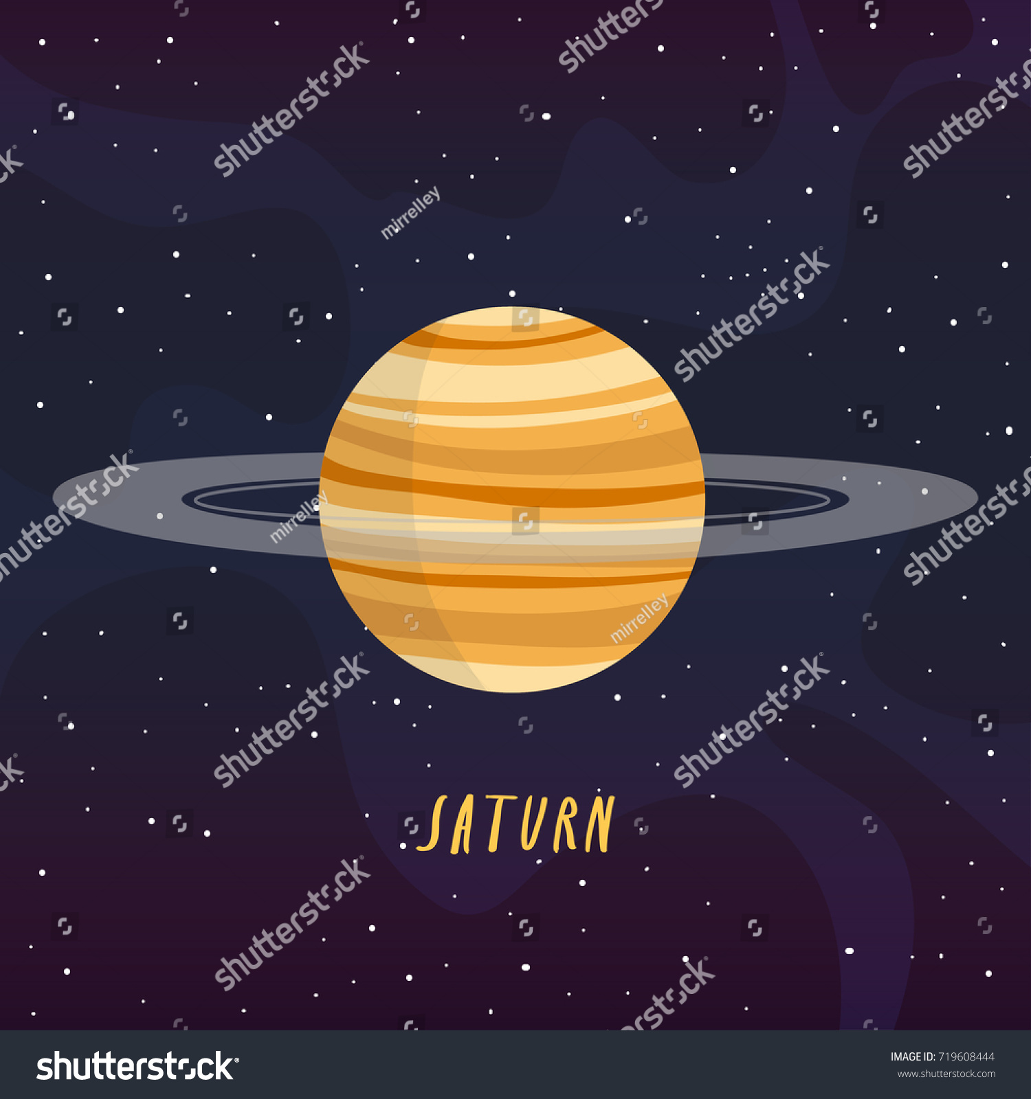 Simple Saturn Planet On Cosmic Background Stock Vector (Royalty Free ...