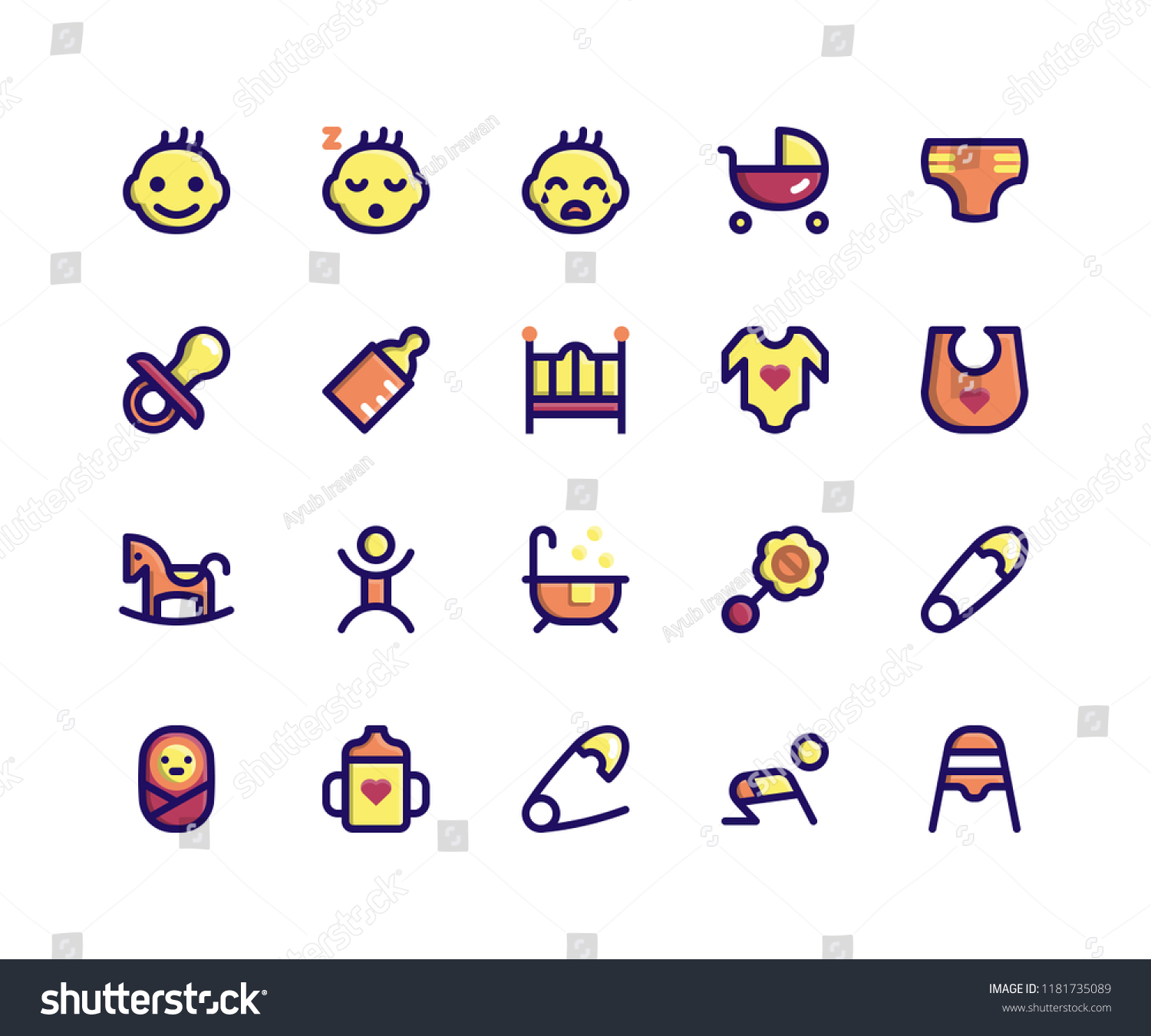 SVG of Simple Set of Baby Related Vector Filled Line Icons. Contains such Icons as baby, stroller, diaper, pacifier, bottle and More. pixel perfect vector icons based on 32px grid. Well Organized and Layered svg
