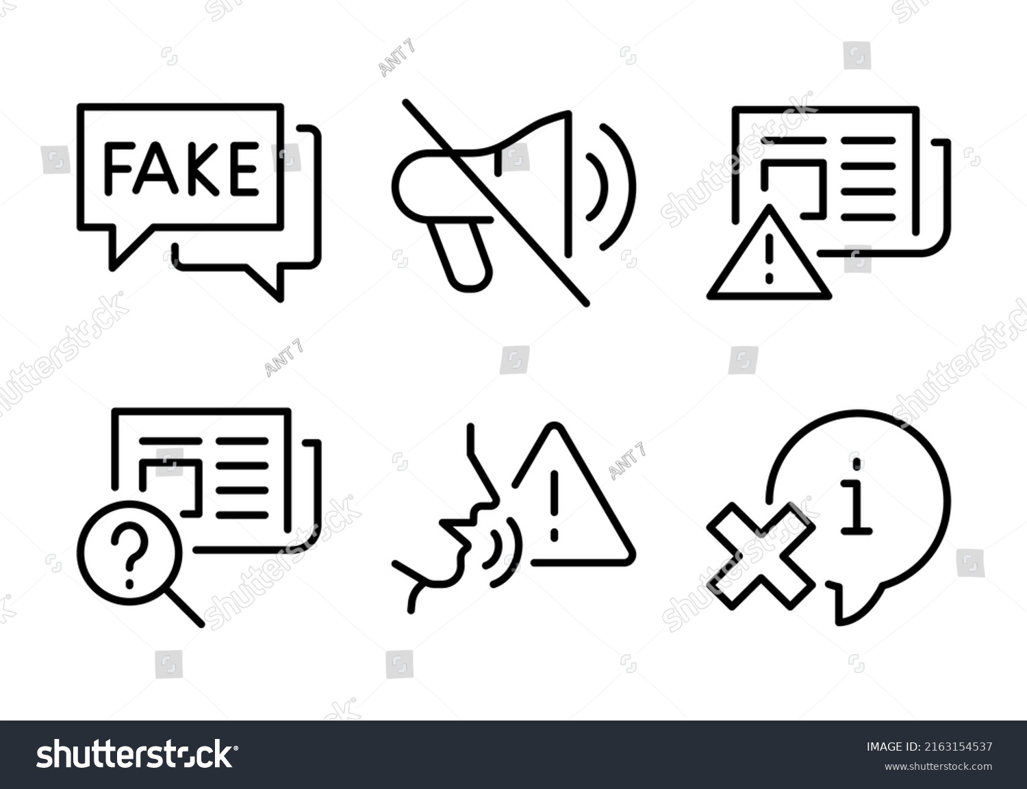 SVG of Simple Set of Fake News Related Vector Line Icon. Contains such Icons as Wrong Information, Propaganda, Inappropriate Content and more. Editable Stroke. Perfect icons svg