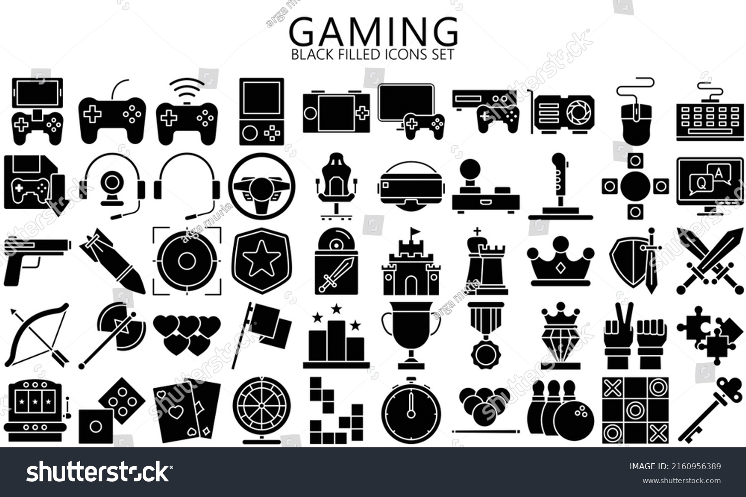 SVG of Simple Set of Games black filled Icons. Contains such Icons as Joystick, Console, Virtual Reality and more. Used for web, UI, UX kit and applications. vector eps 10 ready convert to SVG. svg