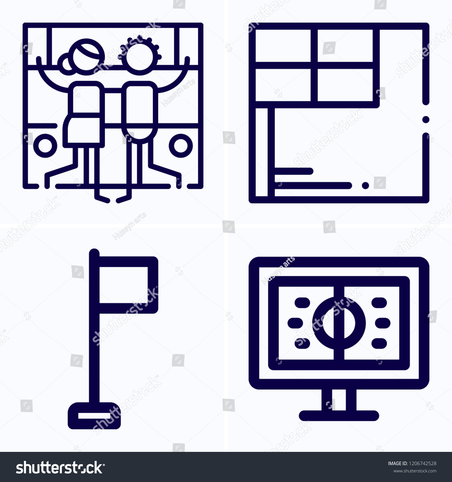 simple set 4 icons related template stock vector royalty free football outline template