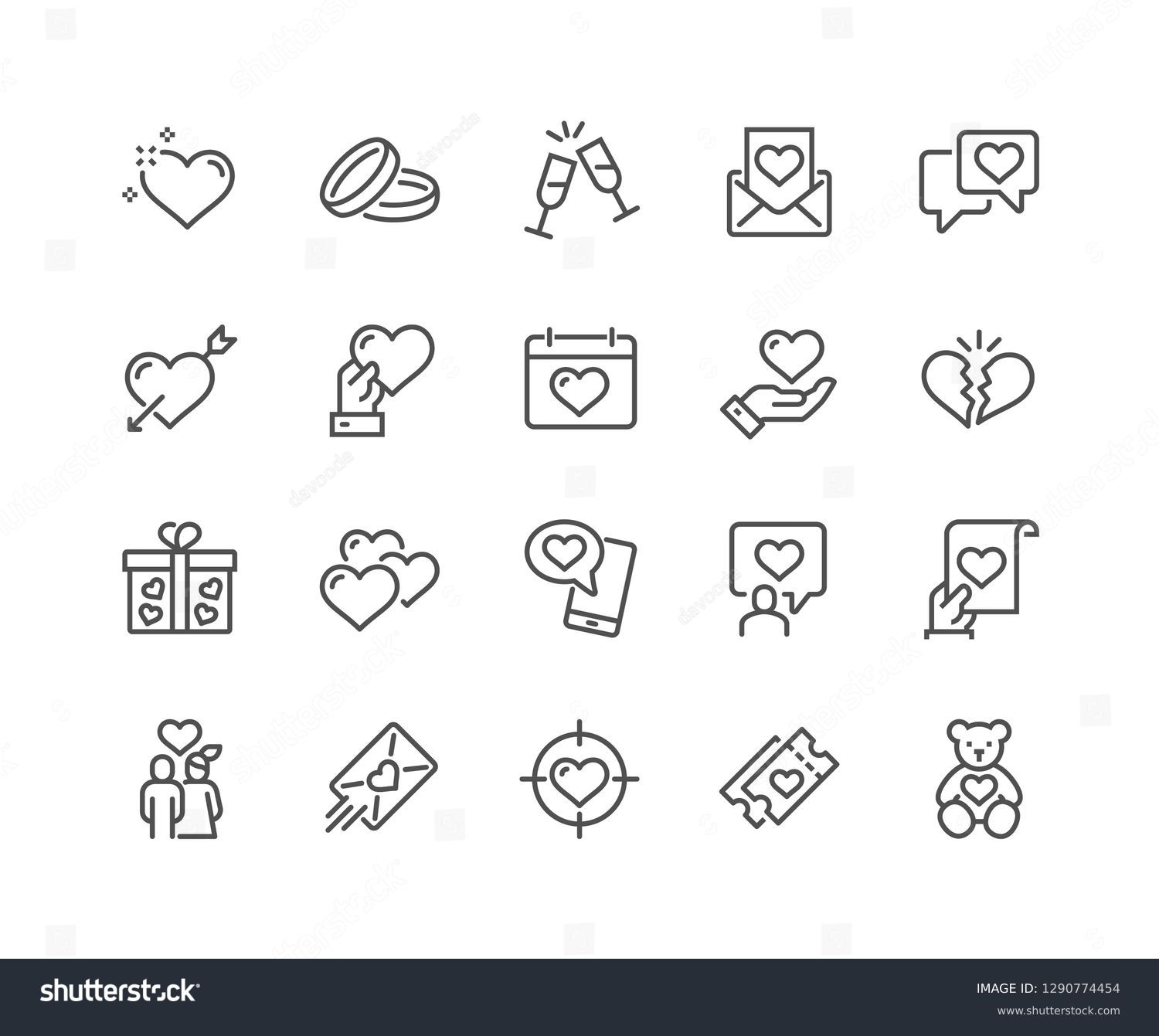 SVG of Simple Set of Love Related Vector Line Icons. Contains such Icons as Romantic Letter, Happy Couple, Gift, Broken Heart and more. Editable Stroke. 48x48 Pixel Perfect. svg