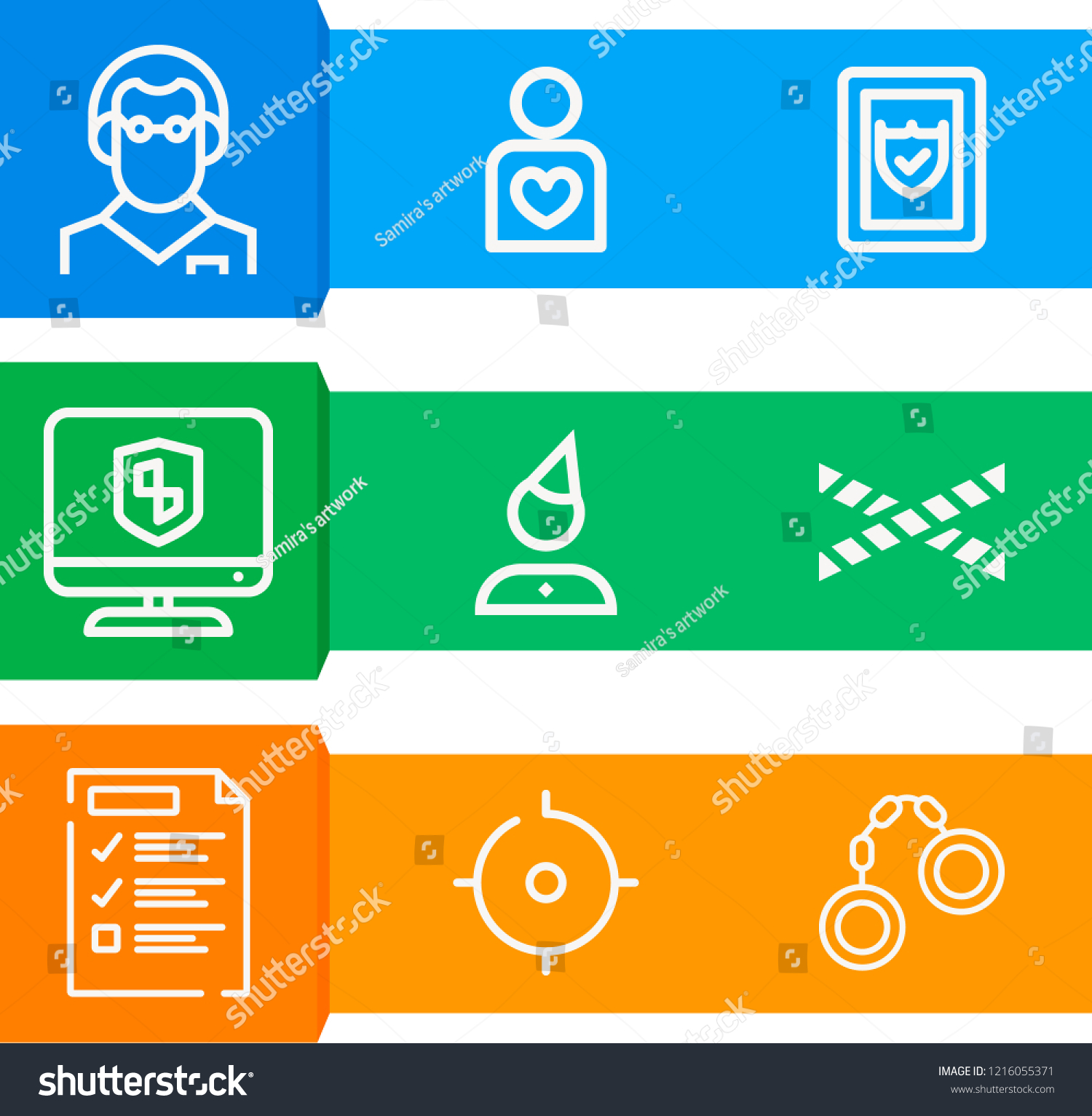 simple set 9 outline icons on stock vector royalty free 1216055371