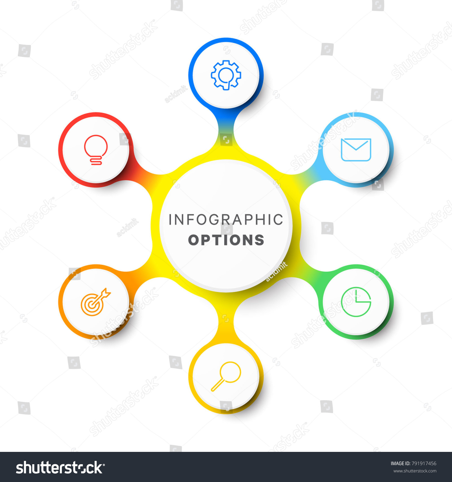Simple Six Options Design Layout Infographic Stock Vector (Royalty Free ...