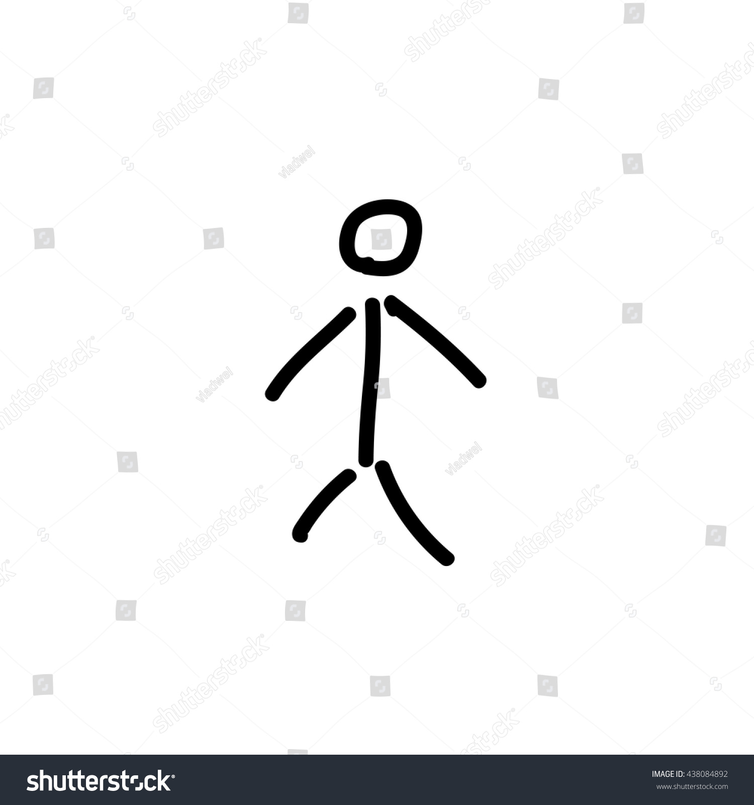 Simple Stick Man Figure Drawing Sketch Royalty Free Stock