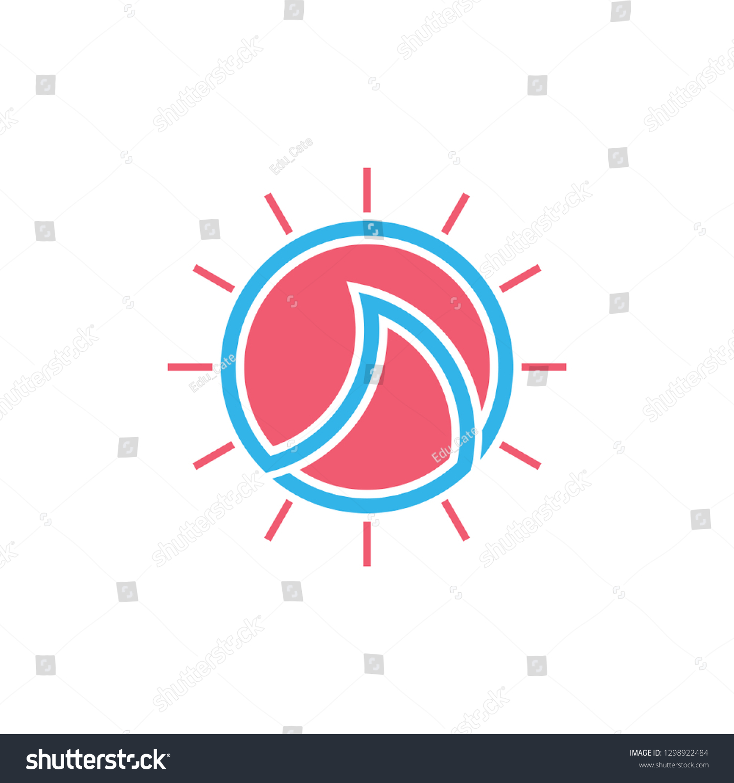 Simple Sun Rays Waves Geometric Outline Stock Vector (Royalty Free ...