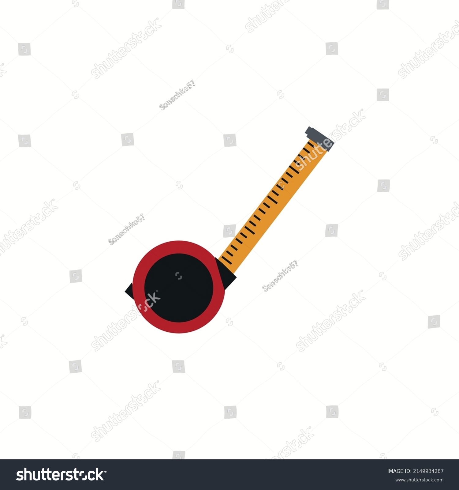 Simple Tape Measure Tool Vector Illustration Stock Vector (Royalty Free ...