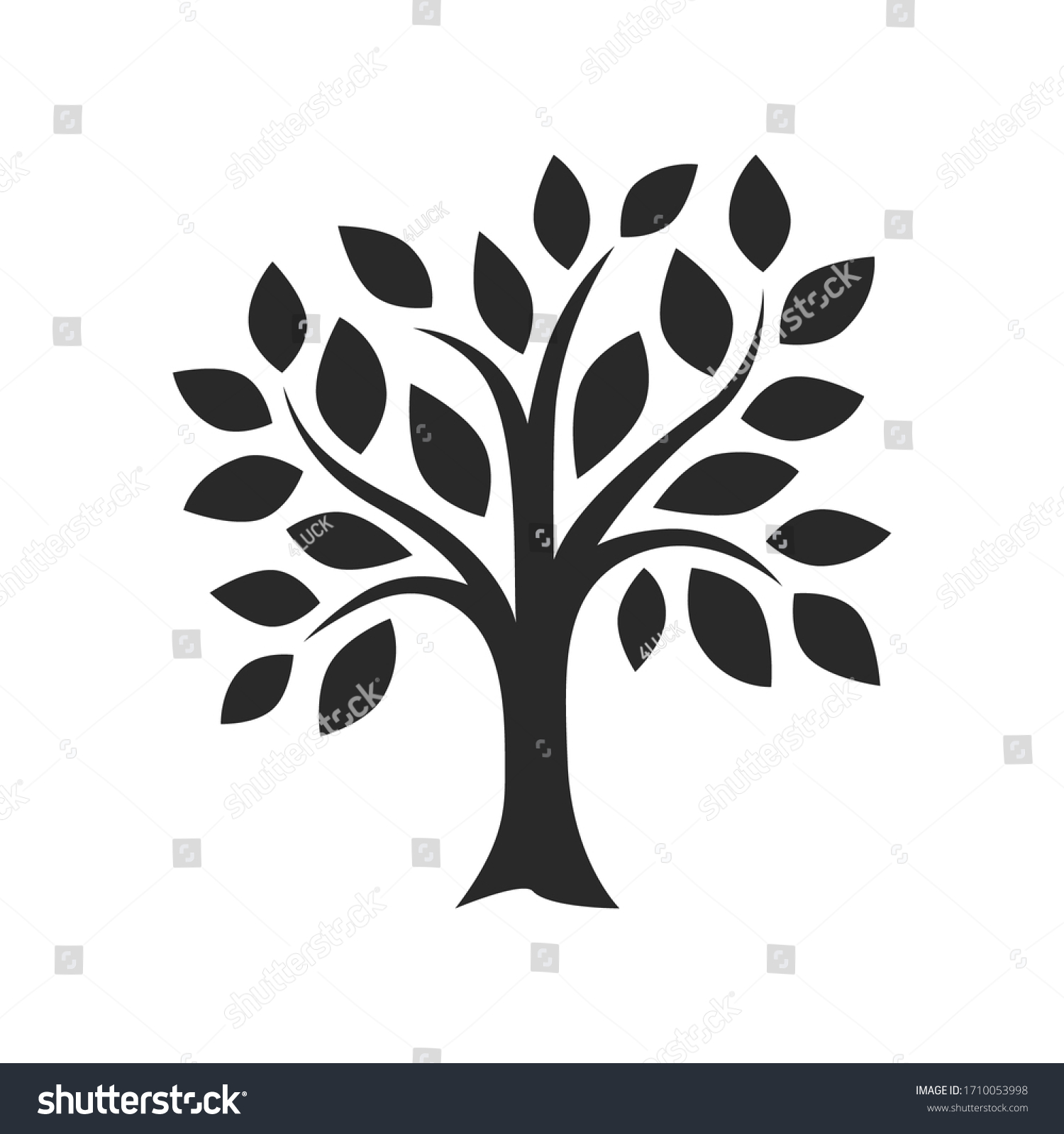 SVG of simple tree decor silhouette vector image svg
