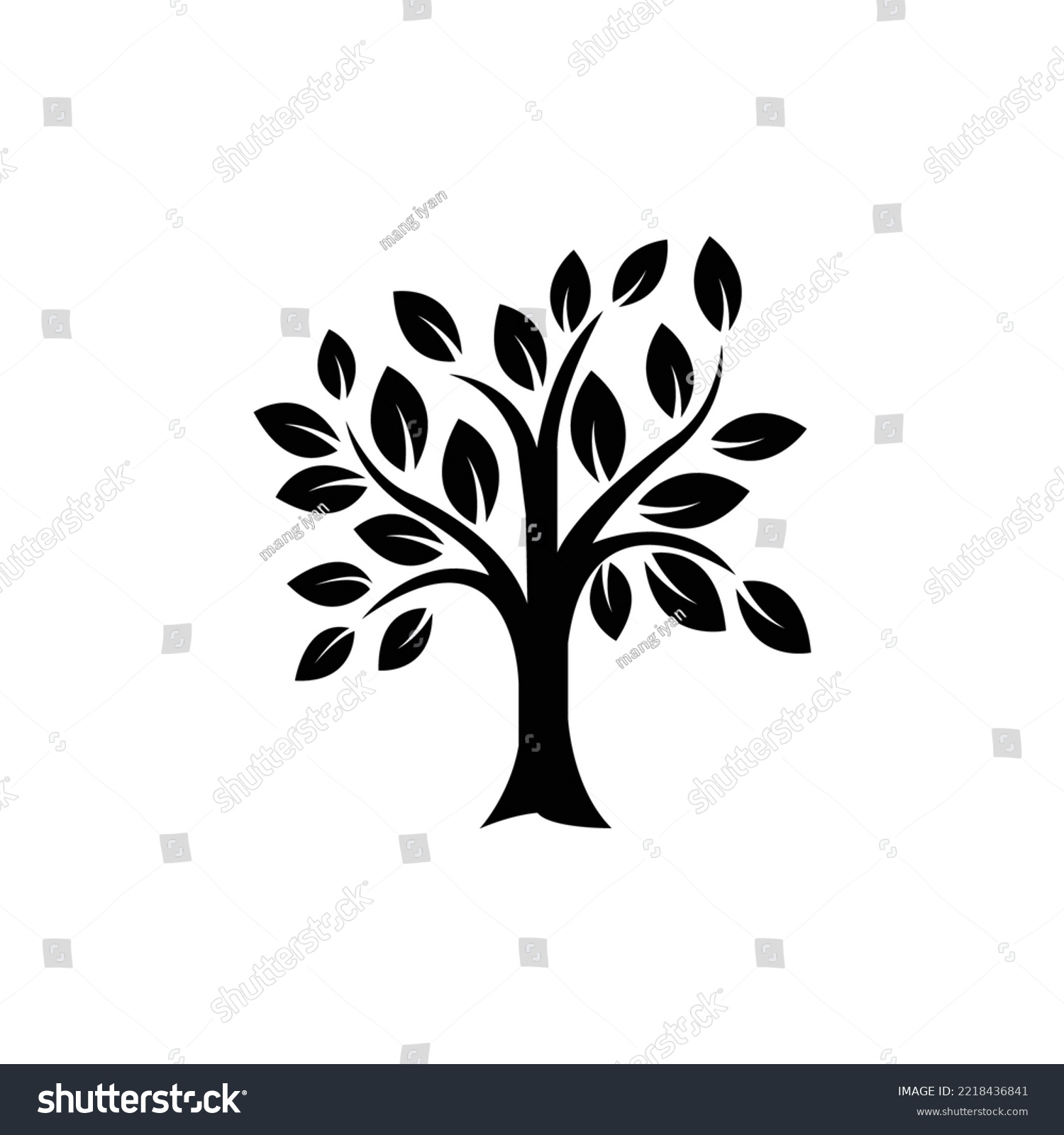 SVG of simple tree decoration silhouette vector image svg