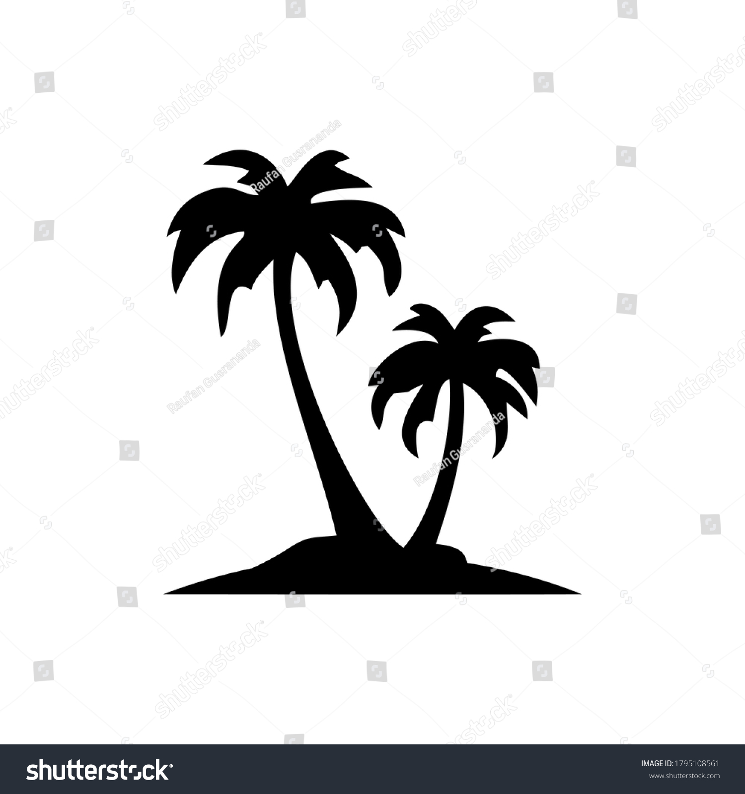 Simple Tree Icon Black White Illustration Stock Vector (Royalty Free ...