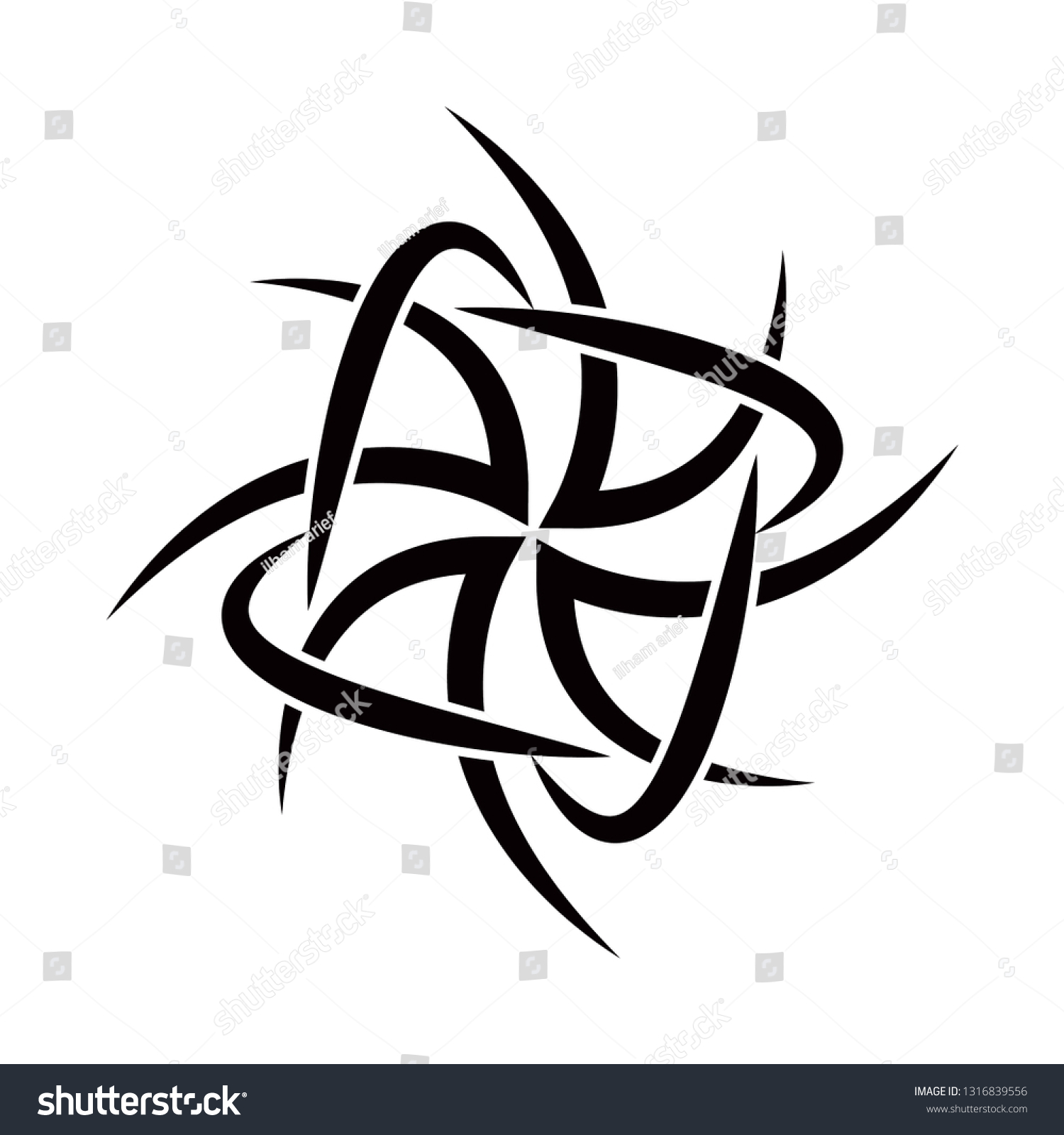 Simple Tribal Tattoo Vector Stock Vector Royalty Free 1316839556