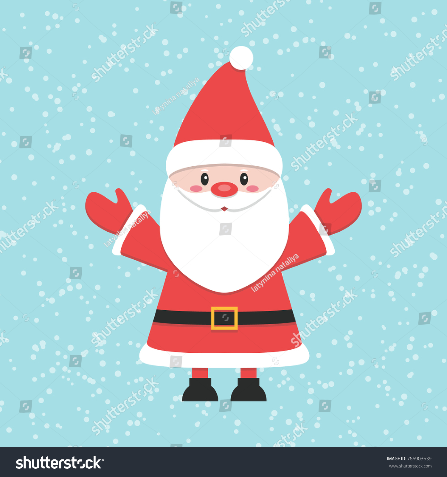 Download Simple Vector Christmas Illustration Cheerful Santa Stock Vector Royalty Free 766903639 PSD Mockup Templates