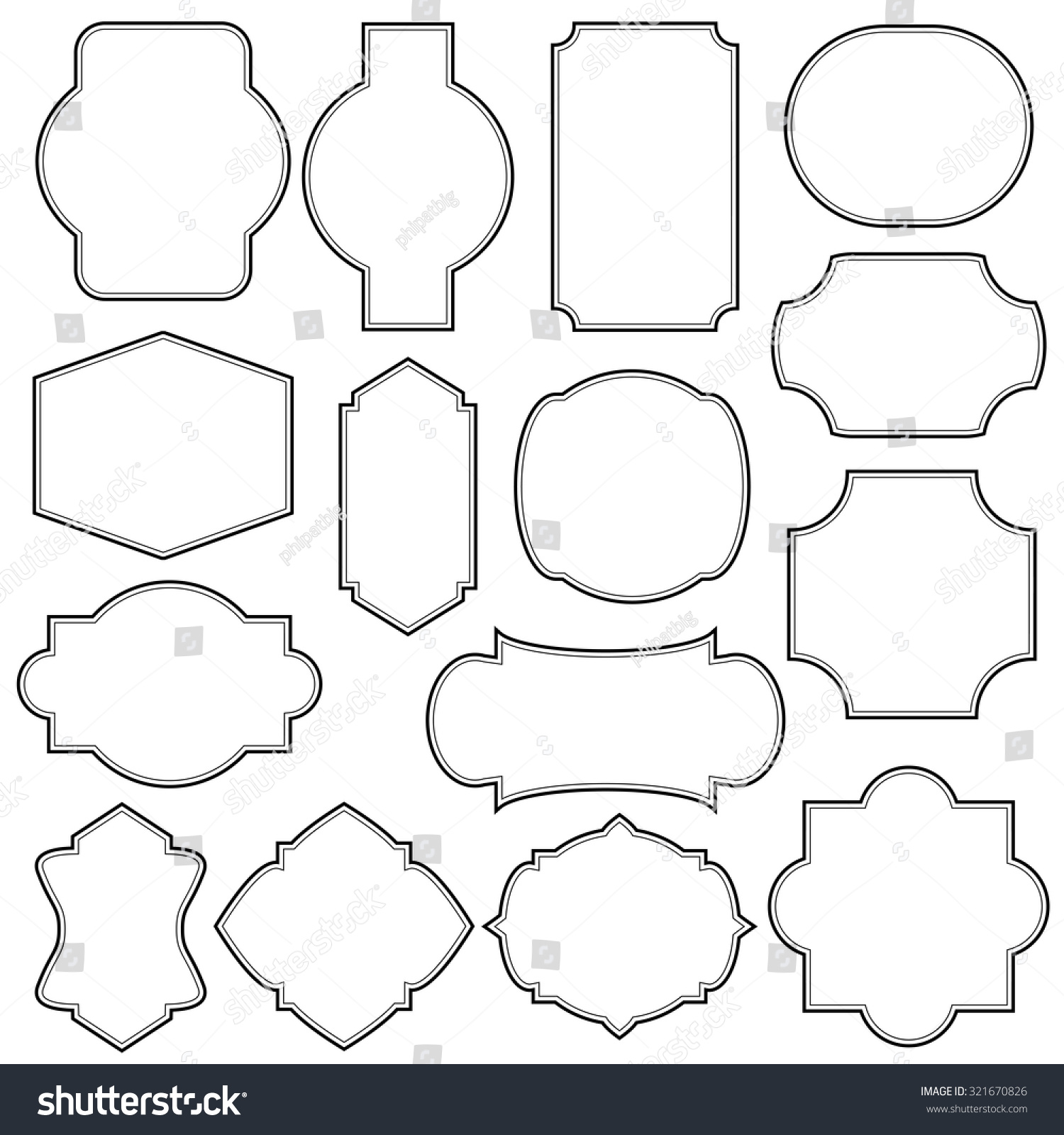 Simple Vector Frame Set, Blank Labels Set - 321670826 : Shutterstock