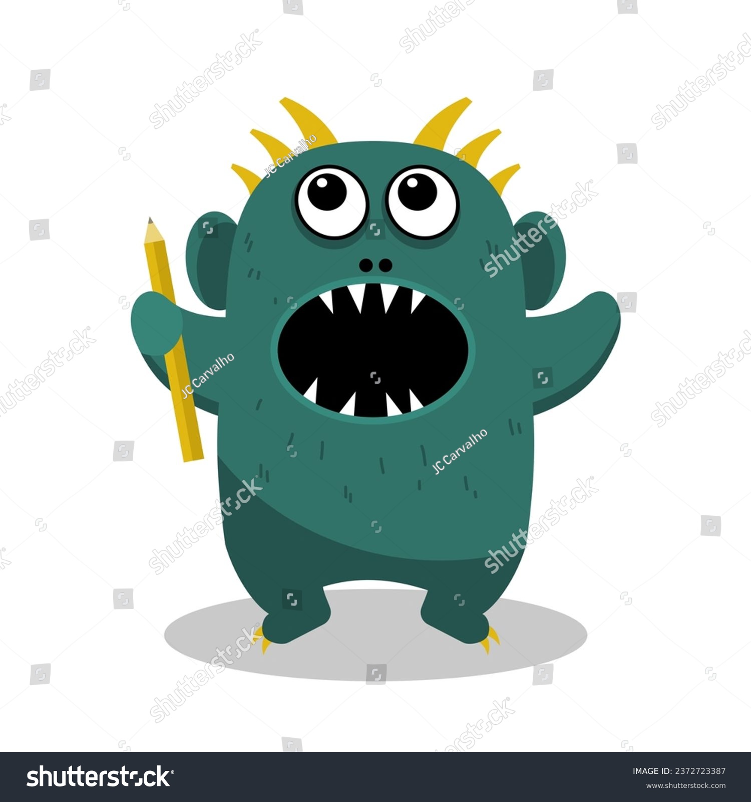 SVG of Simple vector illustration monster with open mouth svg