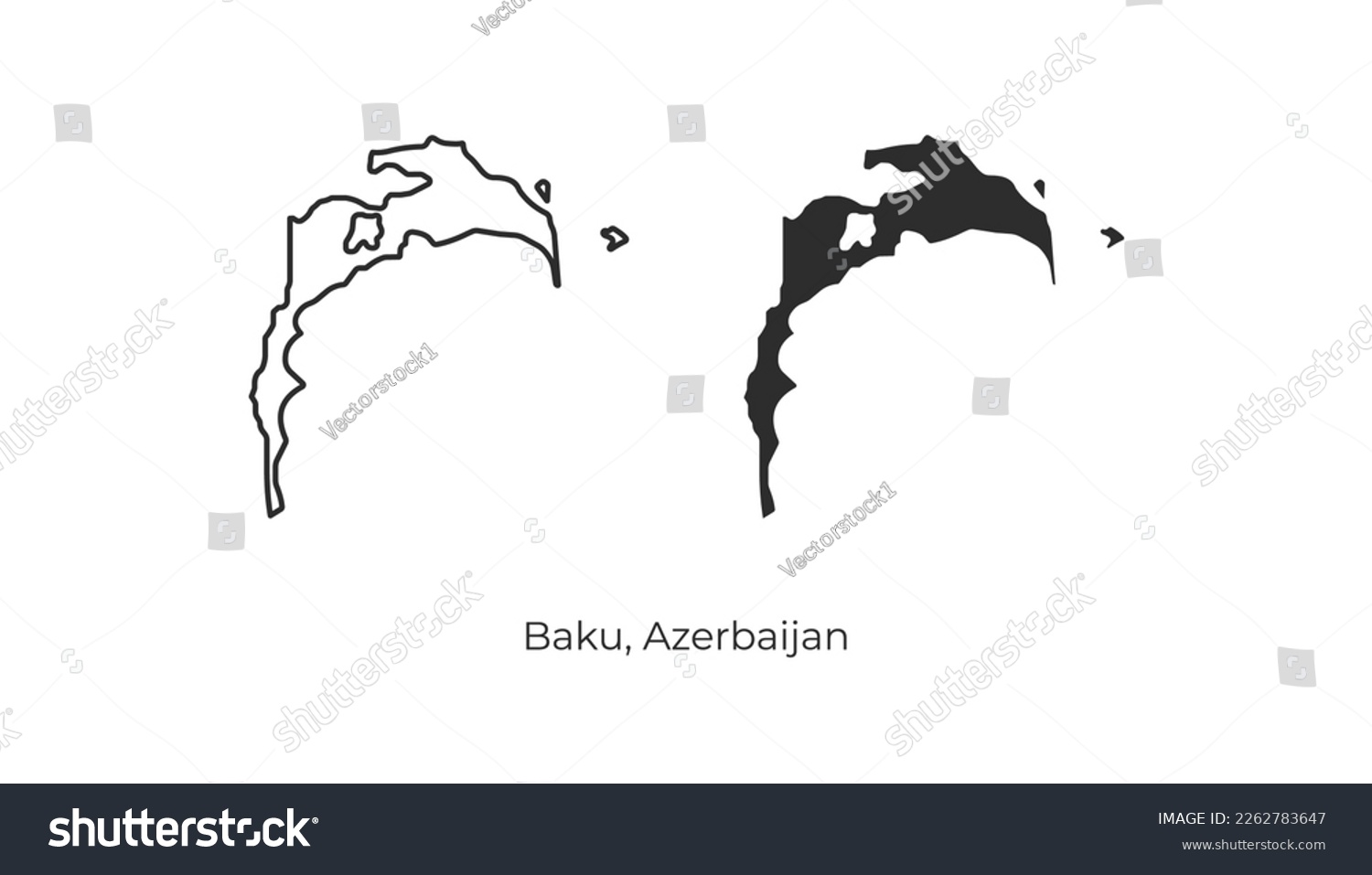 SVG of Simple vector illustration of Baku map, Azerbaijan. Vector illustration svg