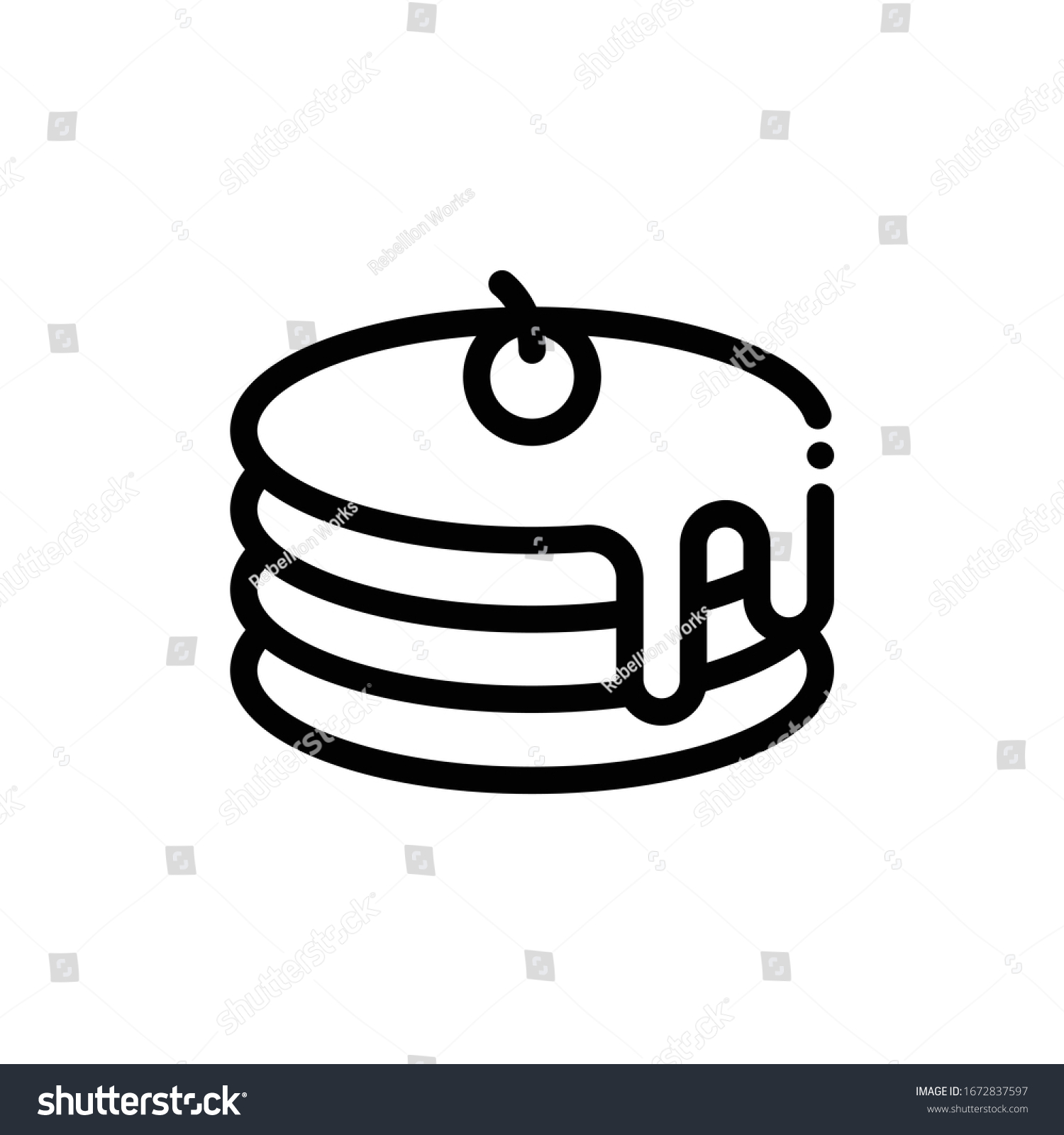 SVG of Simple Vector Pancakes line icon. EPS 10 svg