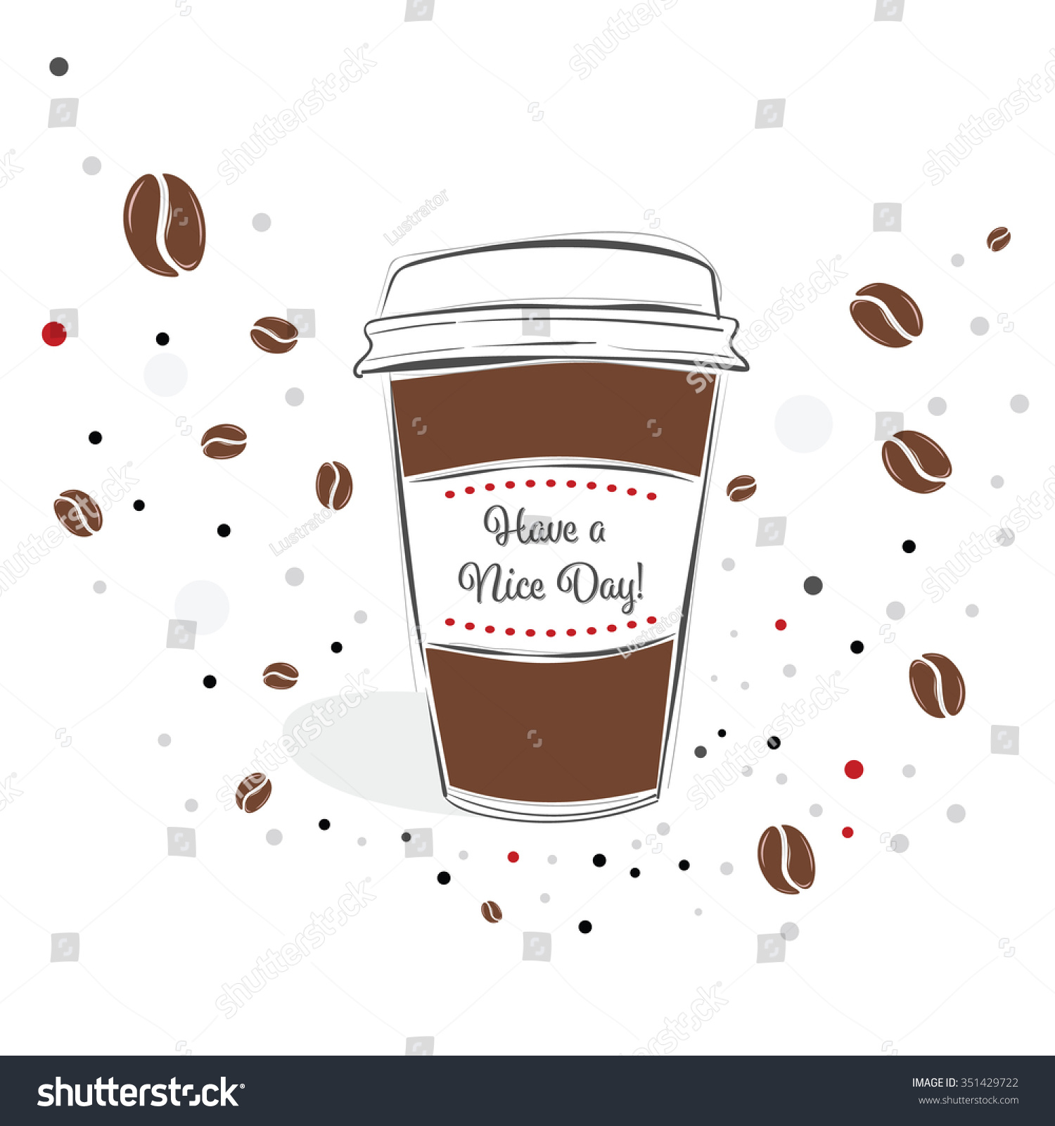 Download Simple Vector Paper Coffee Cup Line Stock Vector 351429722 - Shutterstock