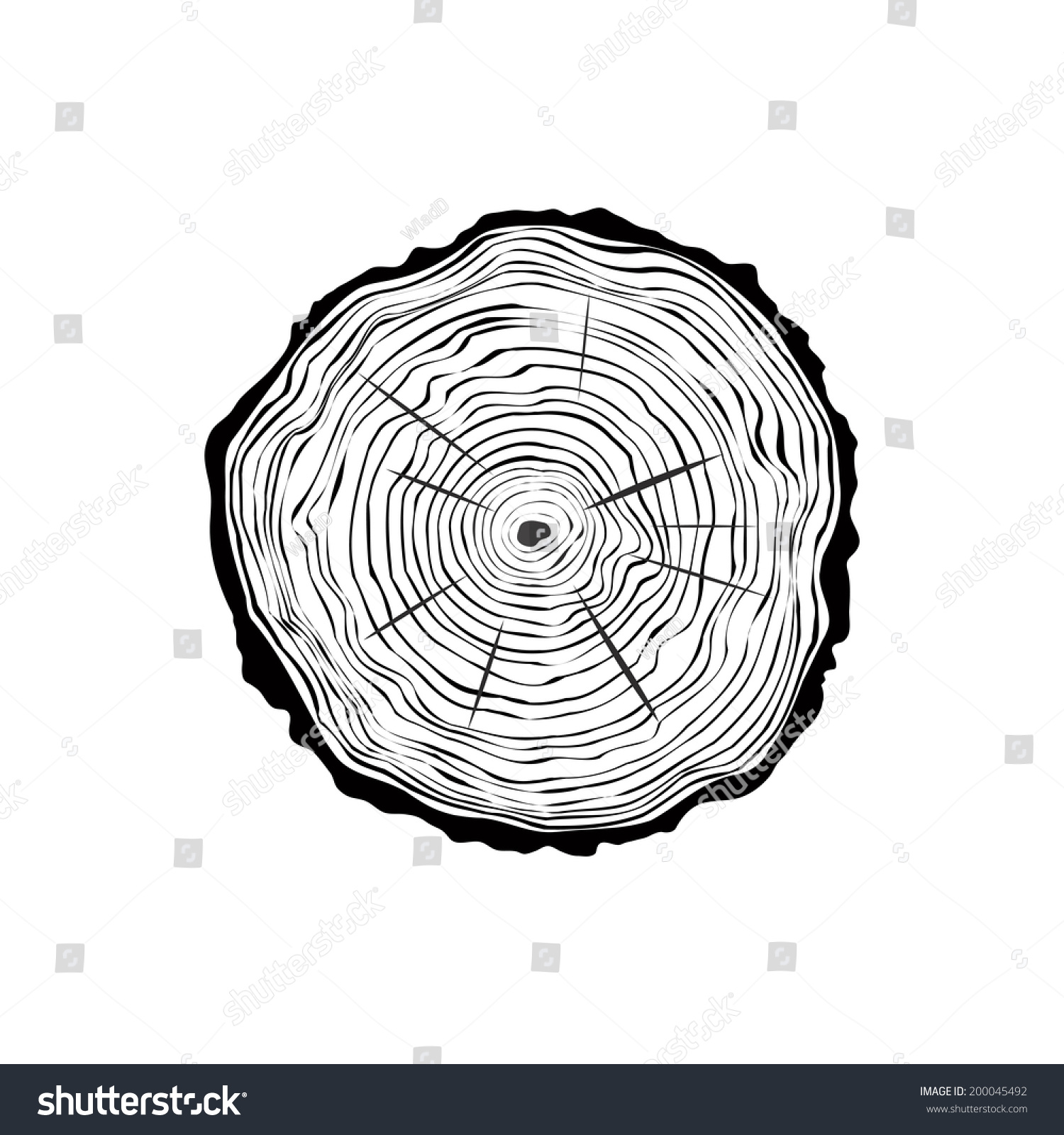 Simple Vector Tree Trunk Cut Stock Vector 200045492 - Shutterstock