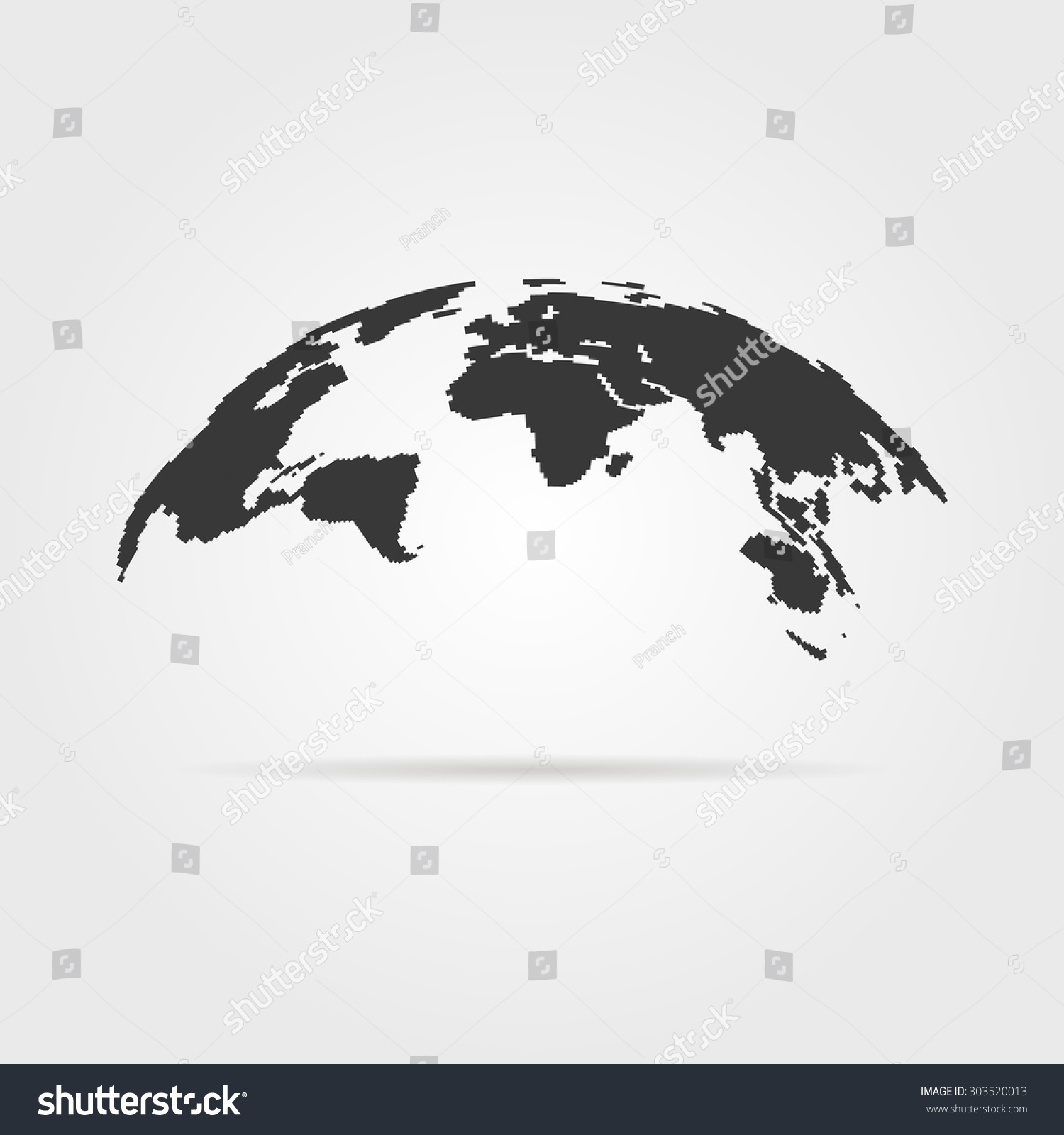 simple world map icon with shadow concept of infographics element trip around the world
