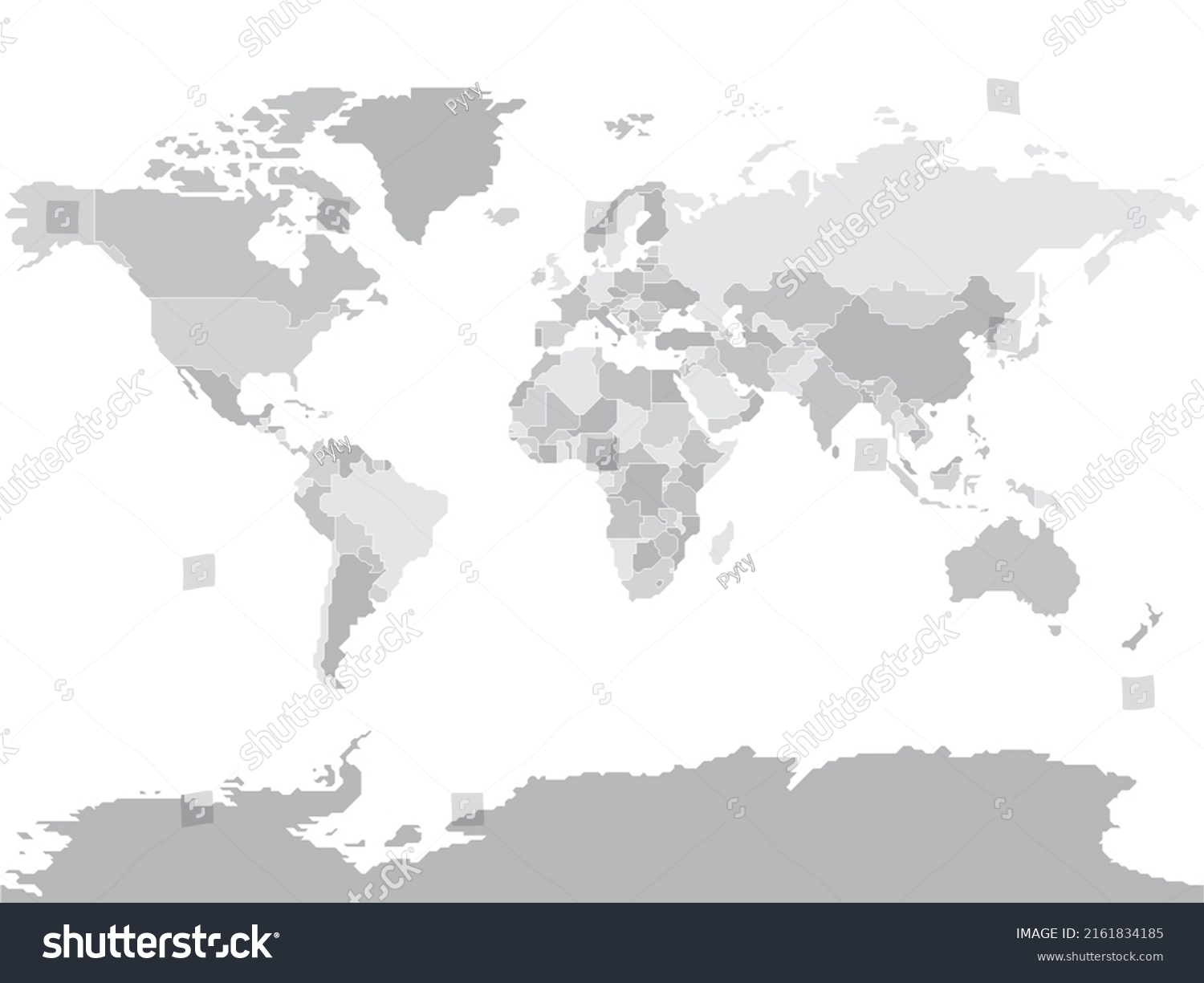 Simplified Blank Schematic Map World Stock Vector (Royalty Free ...