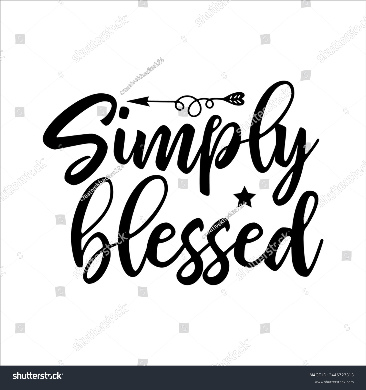SVG of Simply Blessed Christian T-shirt Design svg