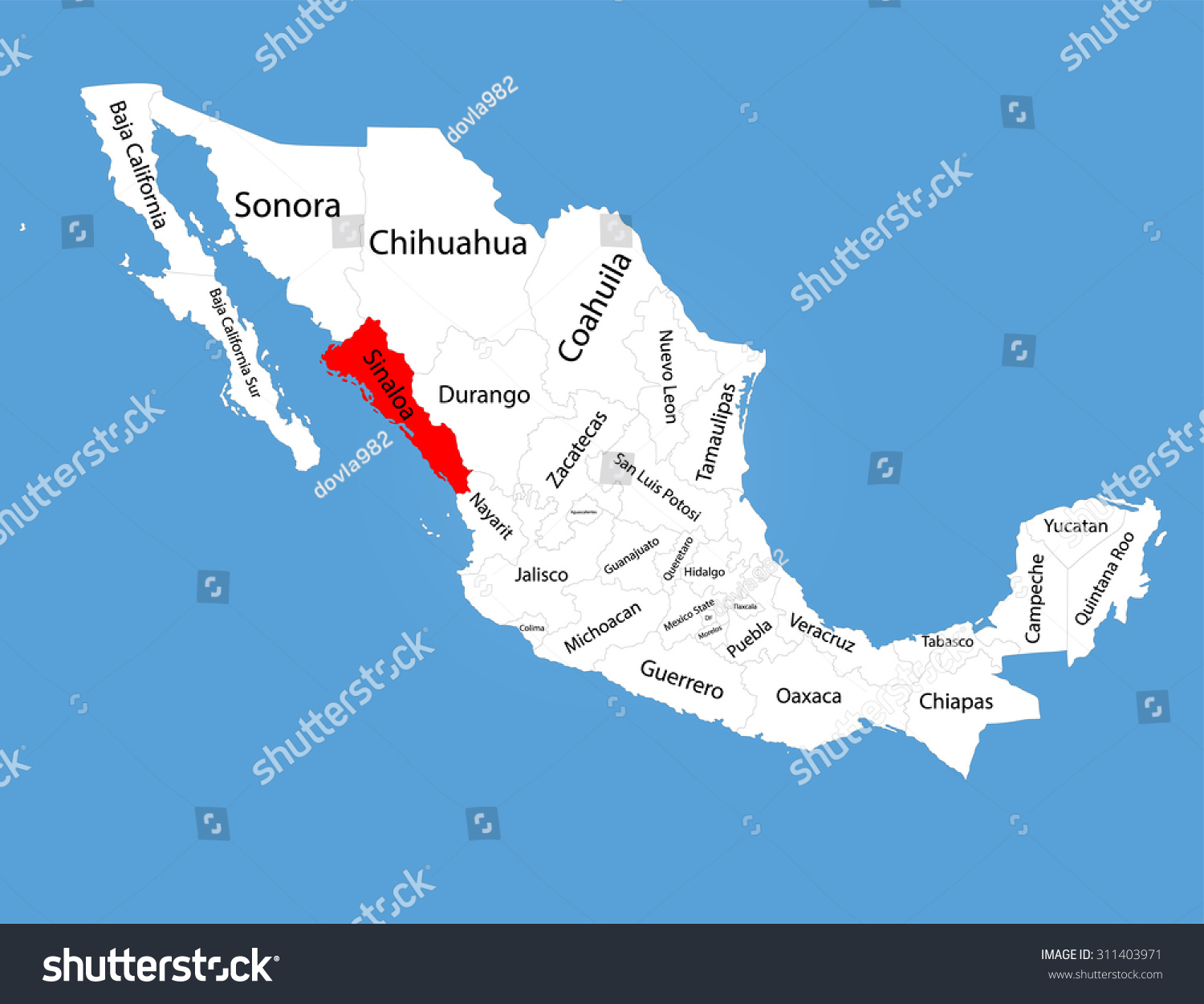 Sinaloa On The Map Sinaloa Mexico Vector Map Silhouette Isolated Stock Vector (Royalty Free)  311403971 | Shutterstock